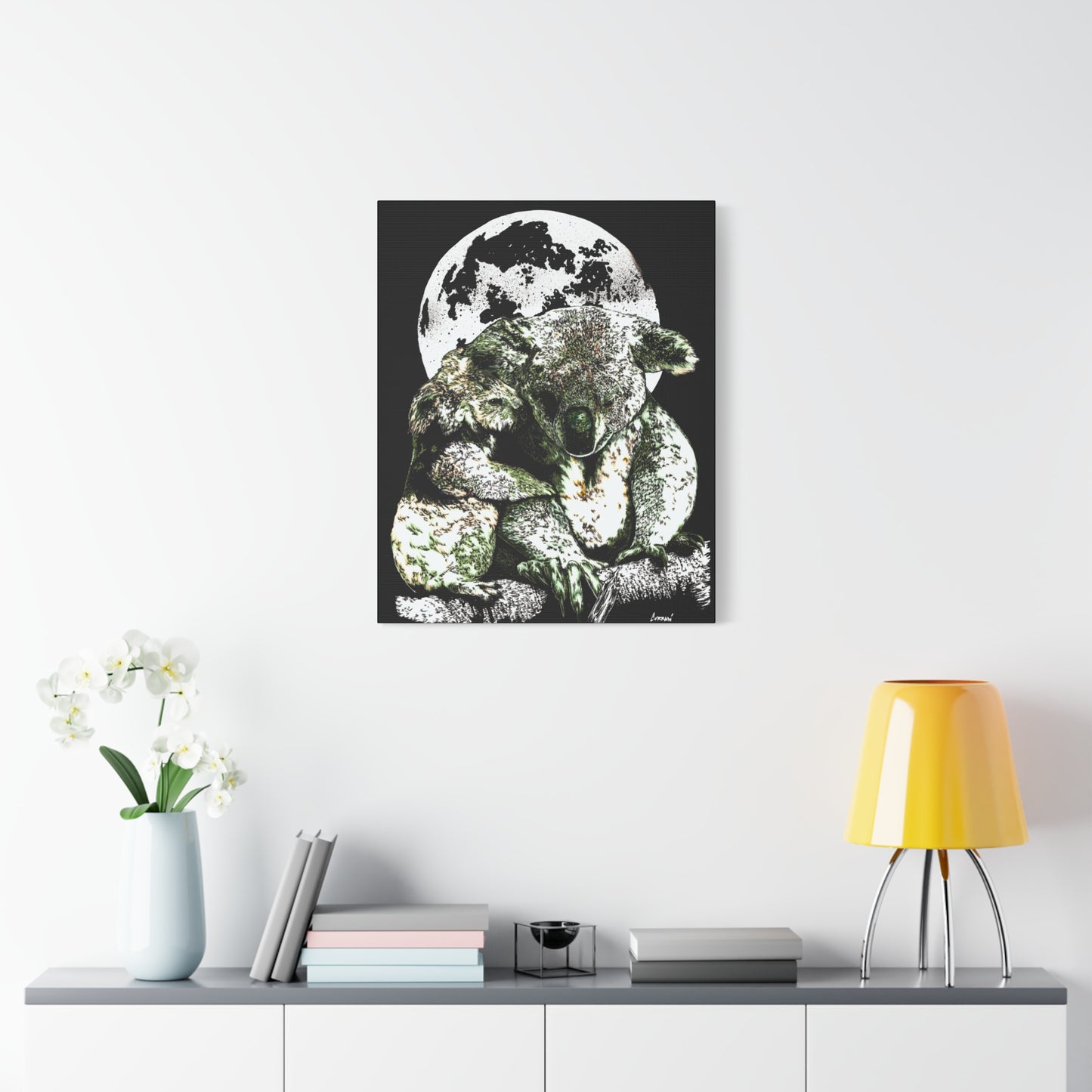 Koala Wall Art, Koala Print, Hand-Drawn Koalas, Wildlife Art, Cute Animal Art, Nature Wall Decor, Koala Lovers Gift. Printed on Matte Canvas, Stretched, 1.25"