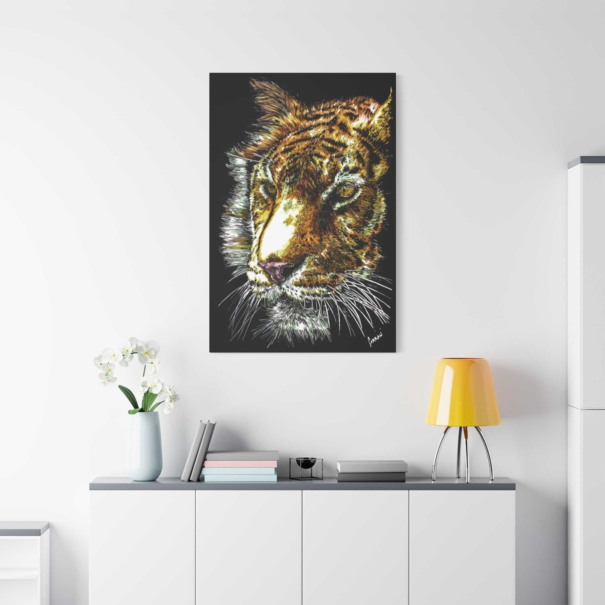 Tiger Wall Art Canvas Print of the Original, hand drawn