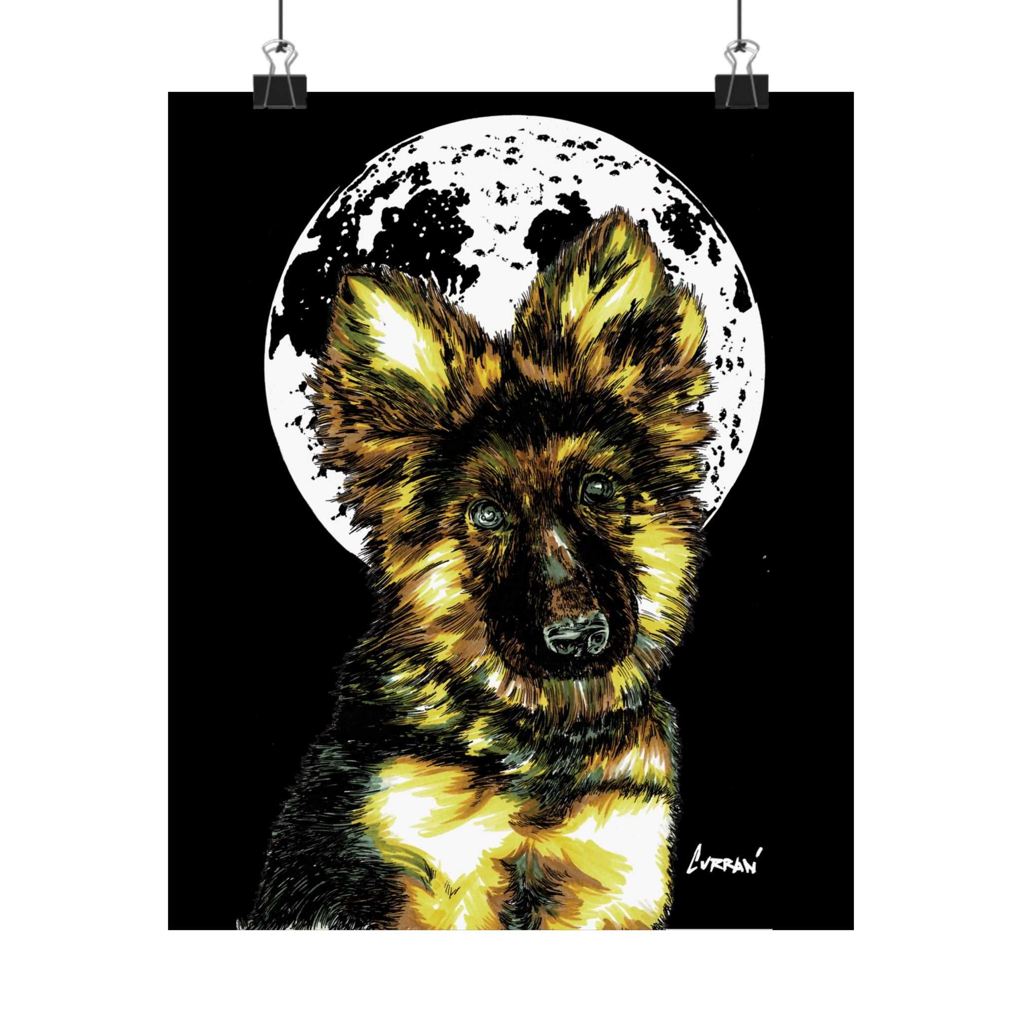 German Shepherd Satin Poster | 300gsm Art Print for Dog Lovers
