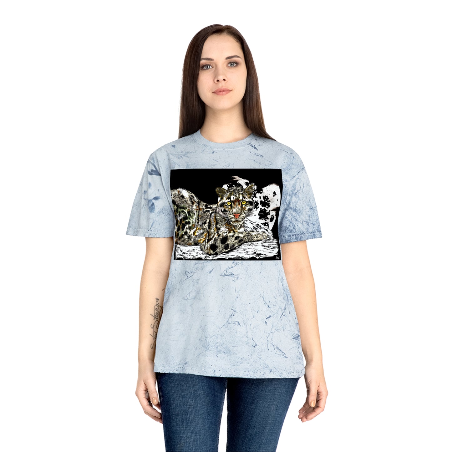 Leopard in the Moonlight T Shirt Original Hand Drawn Art