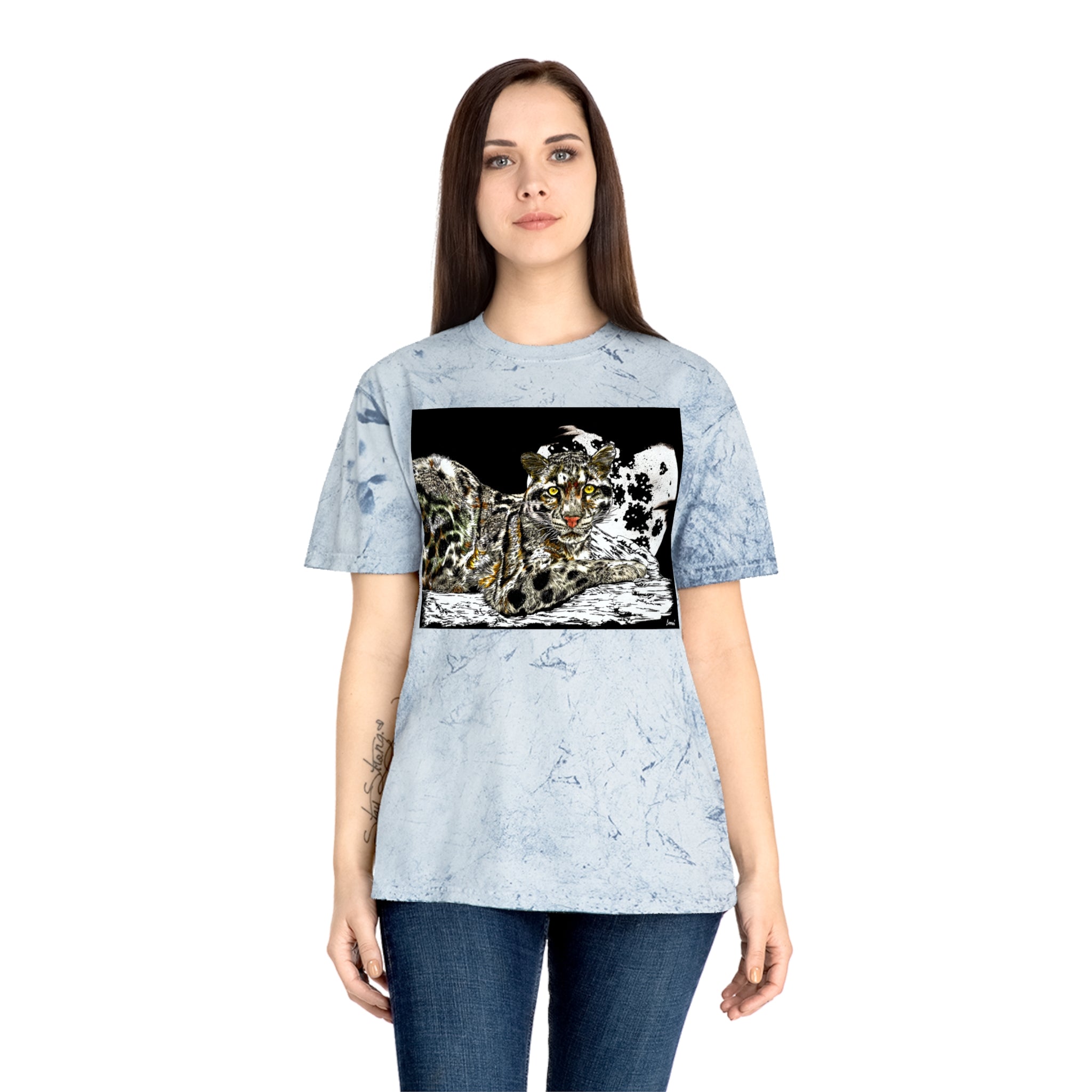 Leopard in the Moonlight T Shirt Original Hand Drawn Art