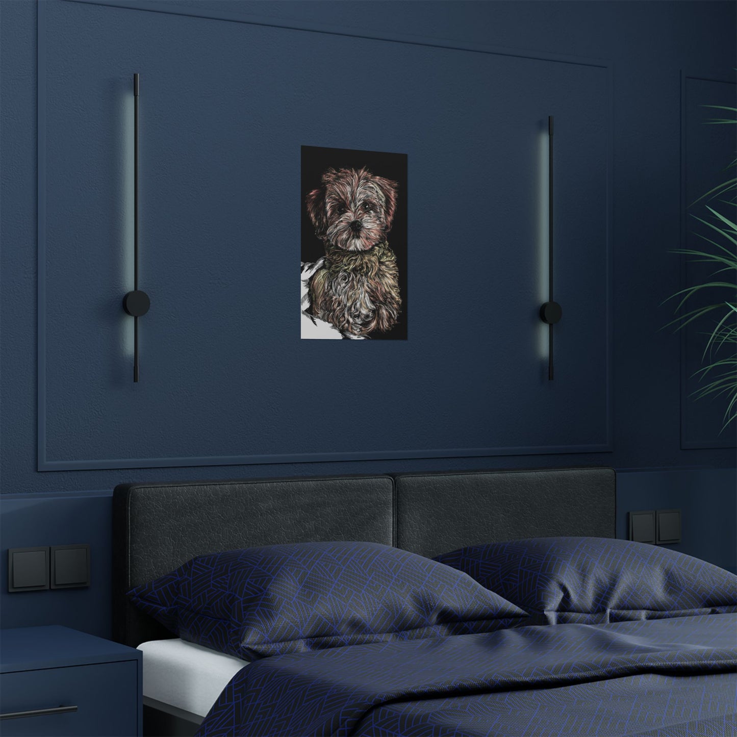Custom Dog Portrait Satin Poster | 300gsm Pet Art Print