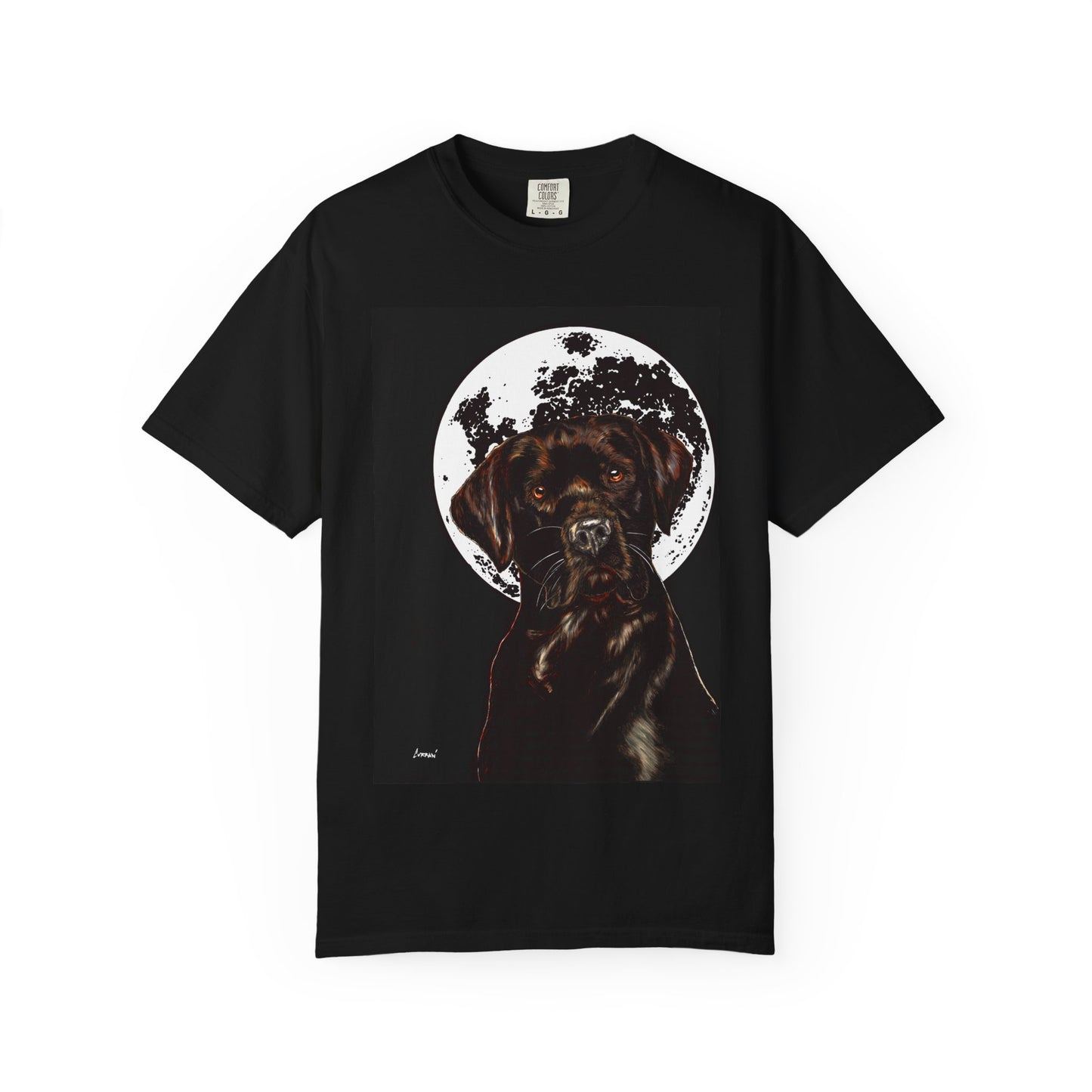 Moonlit Chocolate Lab Unisex Garment-Dyed T-Shirt