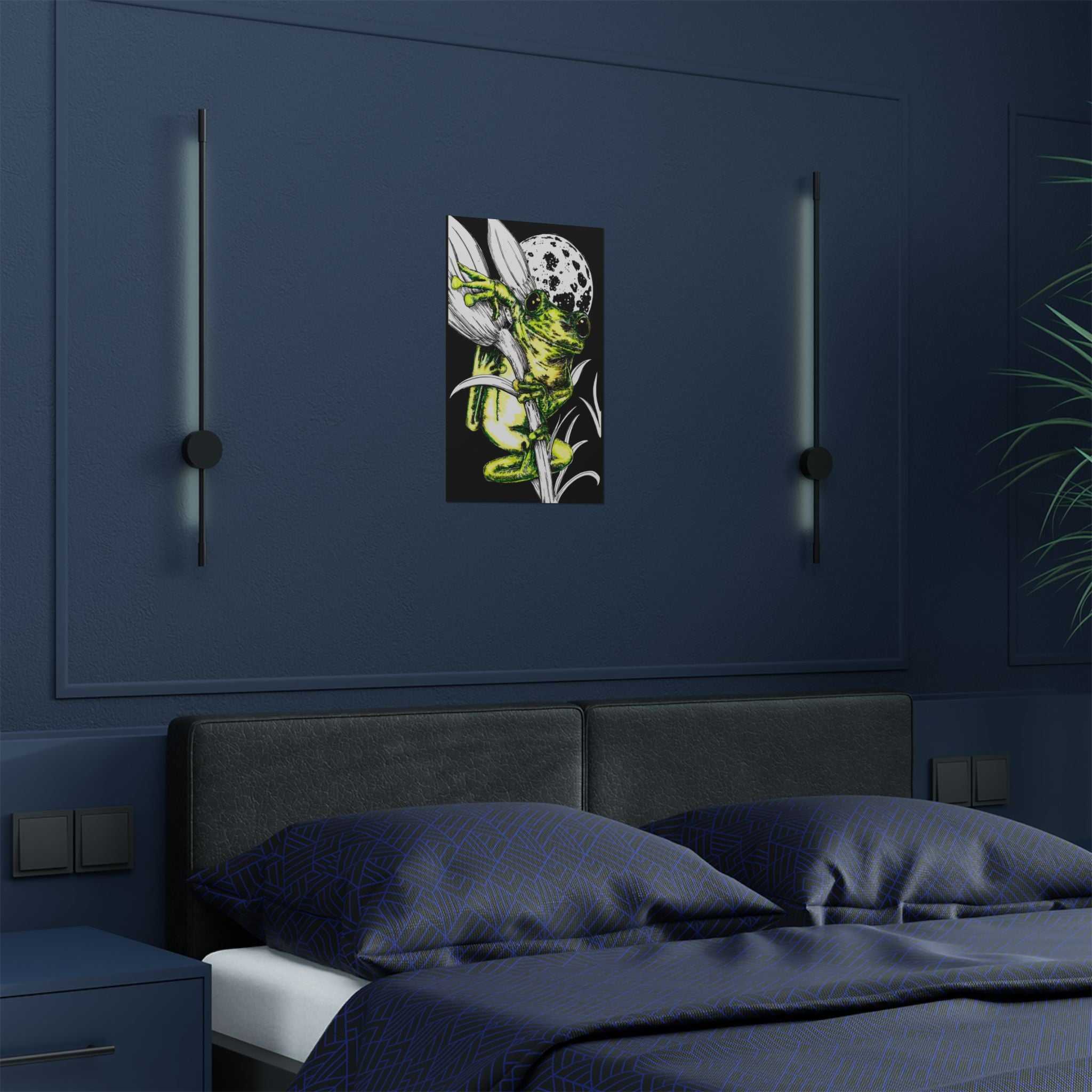 Transform your space with our Whimsical Frog Satin Poster - Vibrant Wall Art for Nature Lovers. Add a pop of color and whimsy to your home today!