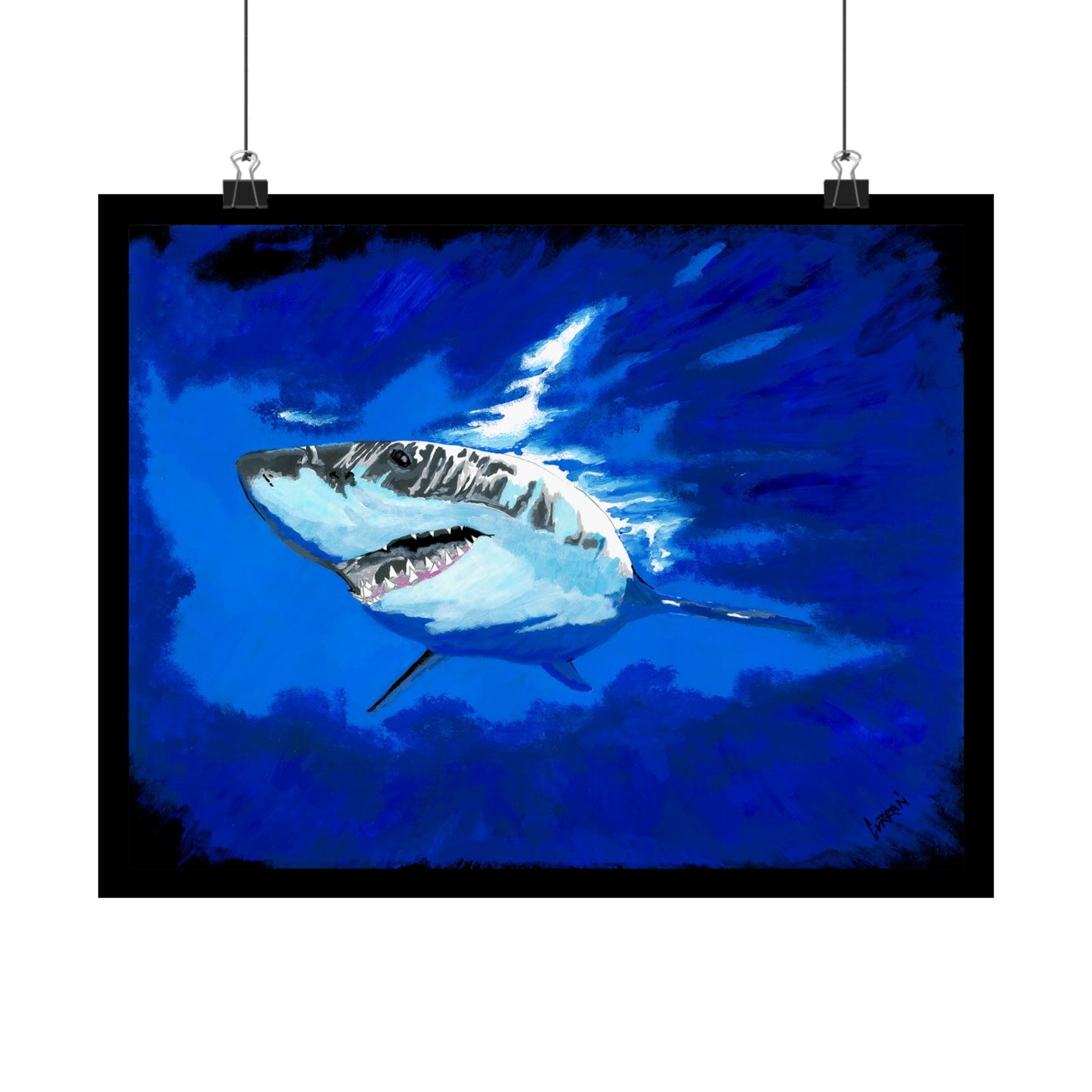 Ocean Adventure Shark Satin Poster (300gsm) - Vibrant Wall Art for Marine Life Lovers
