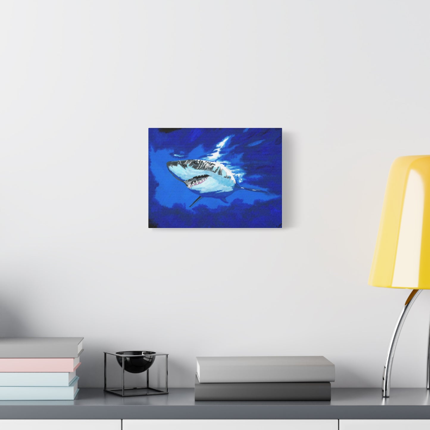 Great White Shark Canvas Art – Original Hand-Painted