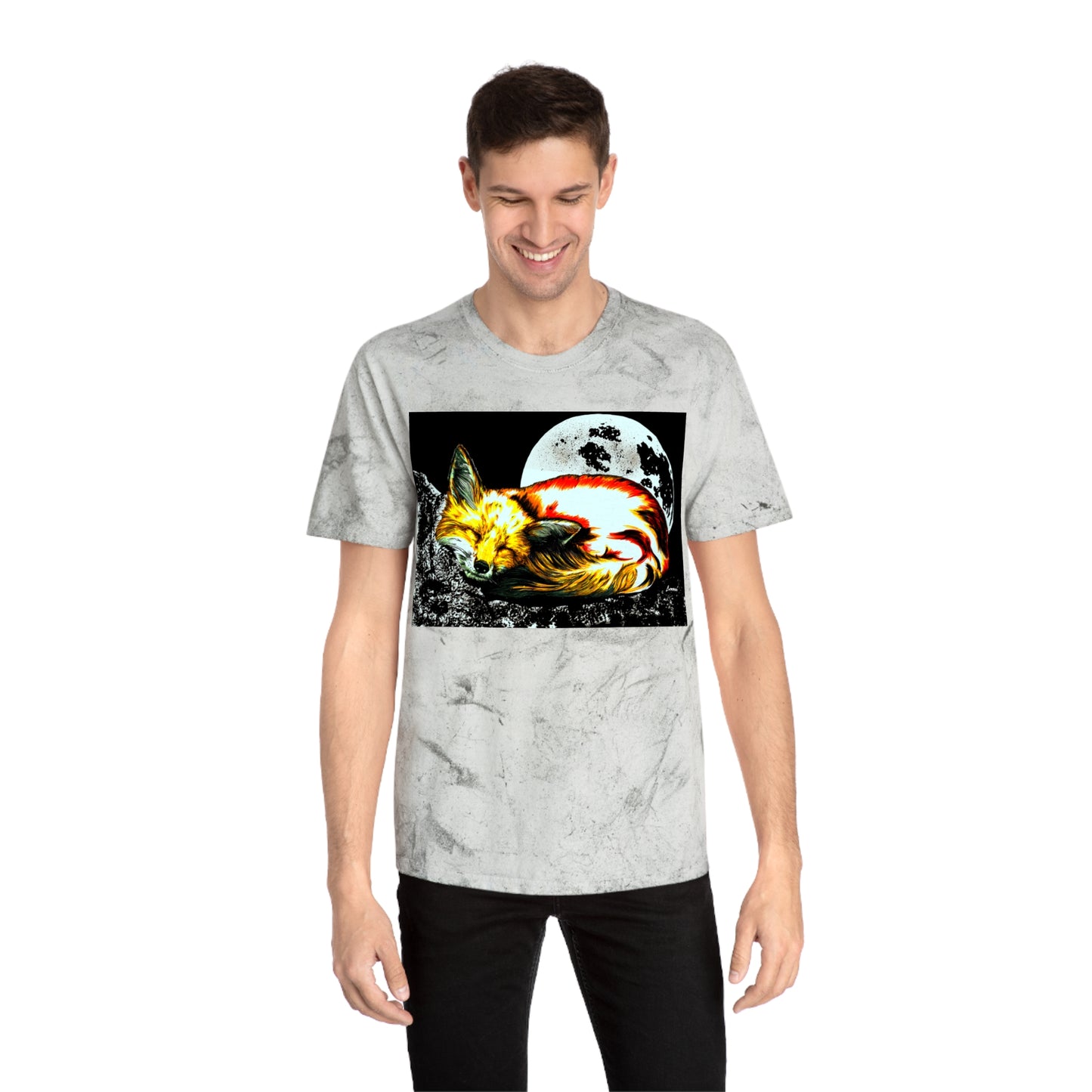 Red Fox Unisex T Shirt with Color Blast Design