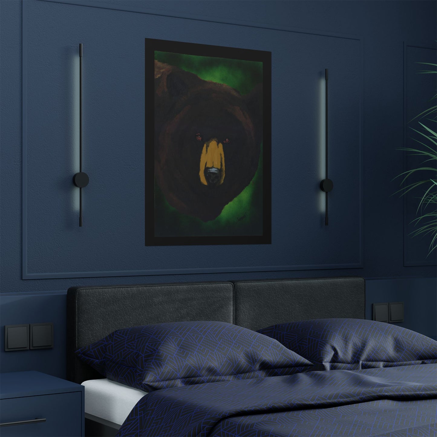 Brown Bear Nature-Inspired Satin Art Print for Animal Lovers