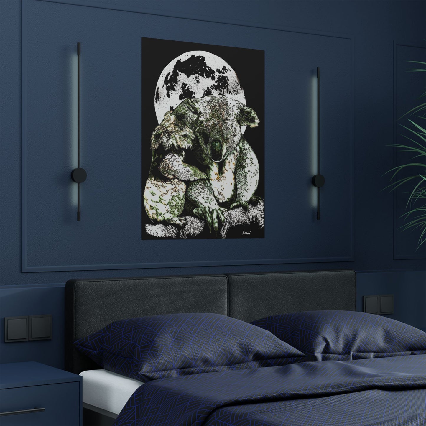 Koala Moon Satin Poster - 300gsm Wall Art for Animal Lovers