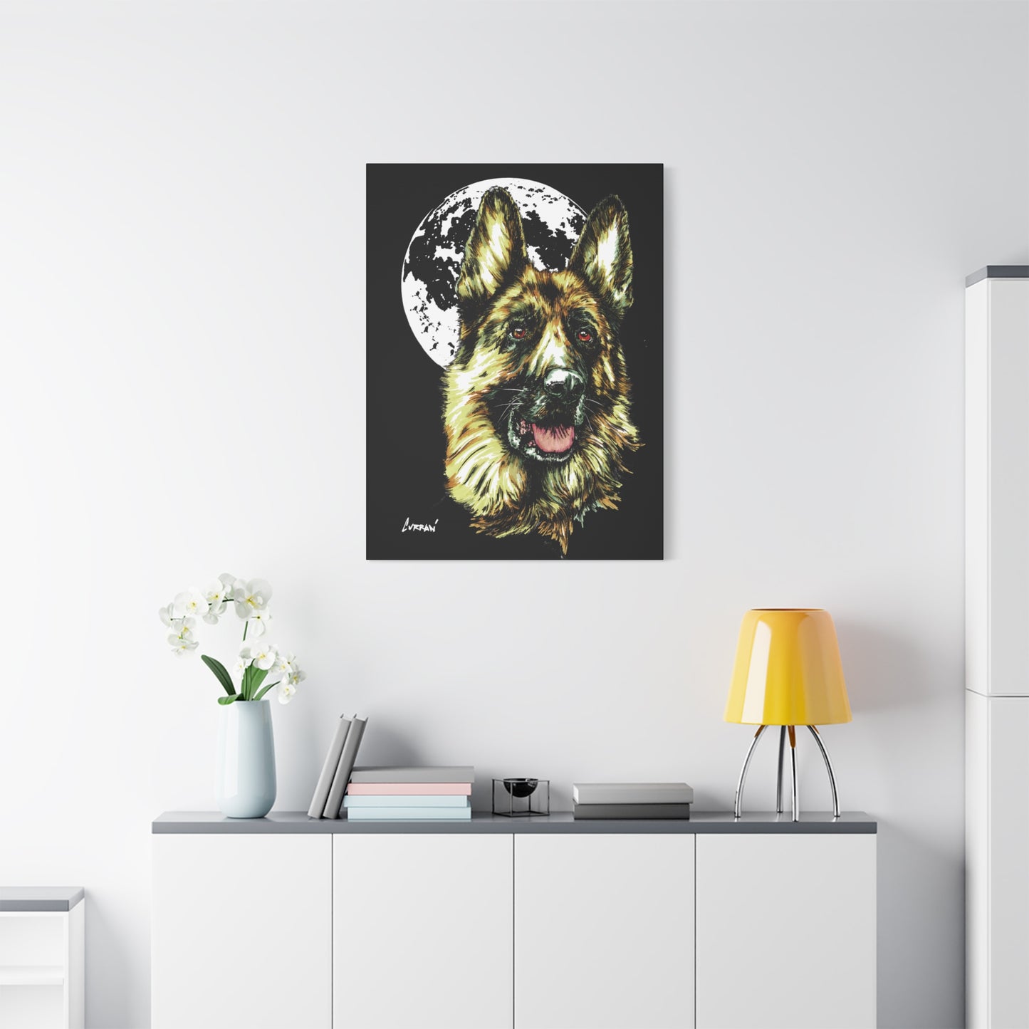 German Shepherd Print, Hand-Drawn Dog Art,