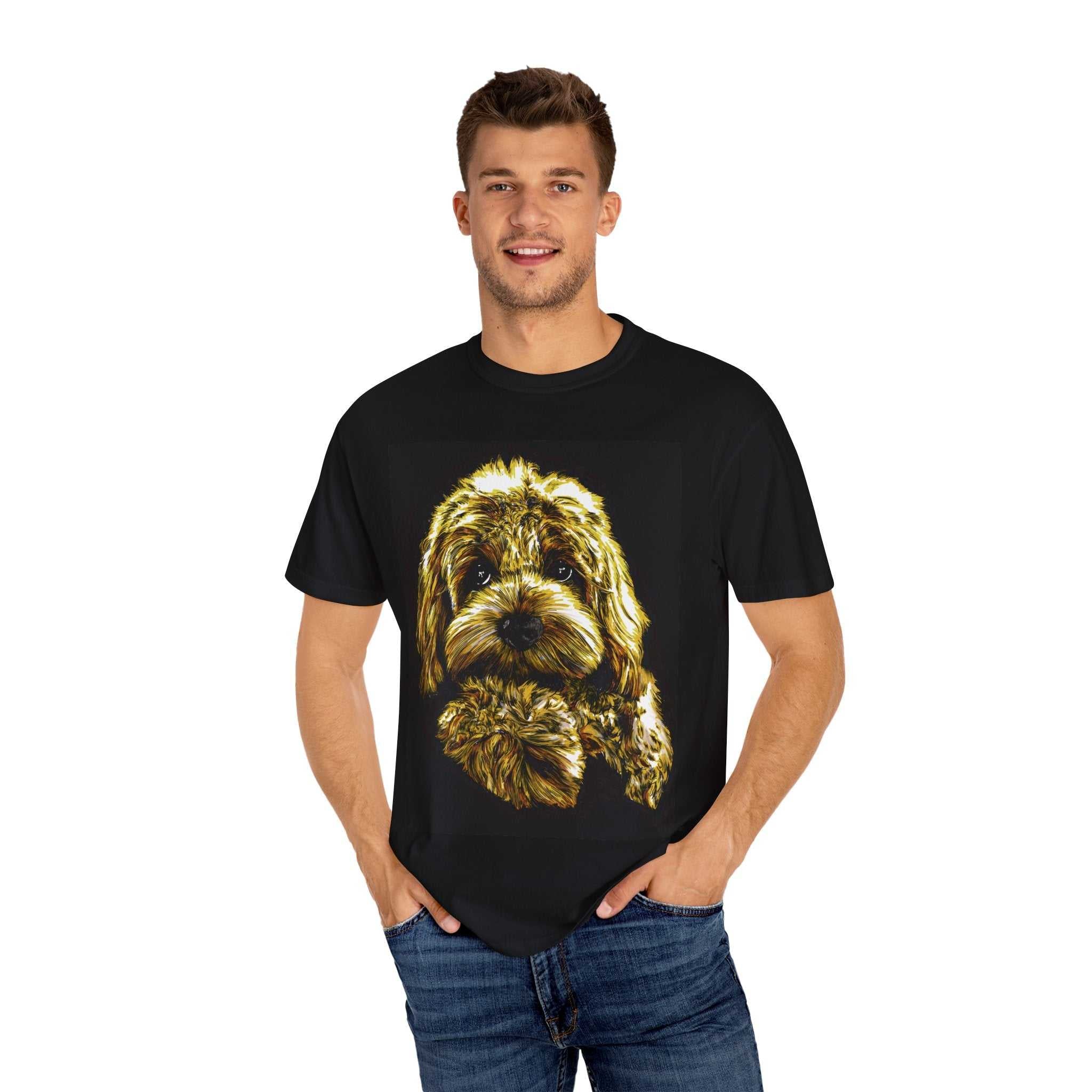 Experience the vibrant colors of our Puppy Color Blast Unisex Garment-Dyed T-shirt and stand out from the crowd. Perfect for all dog lovers!