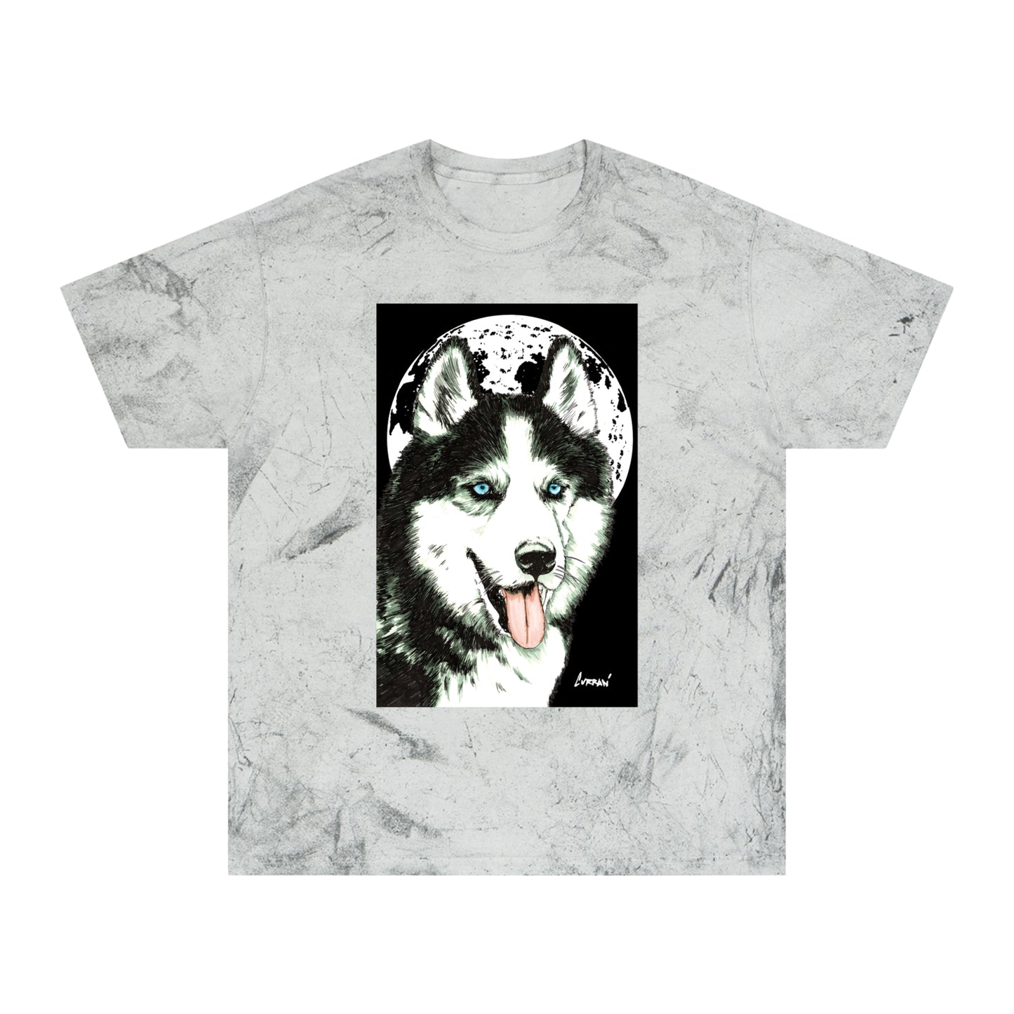Siberian Husky Moon Graphic Tee for Animal Lovers