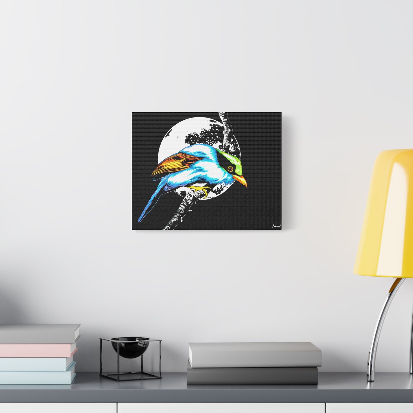Exotic Bird Canvas Art – Original Hand-Drawn Vibrant,