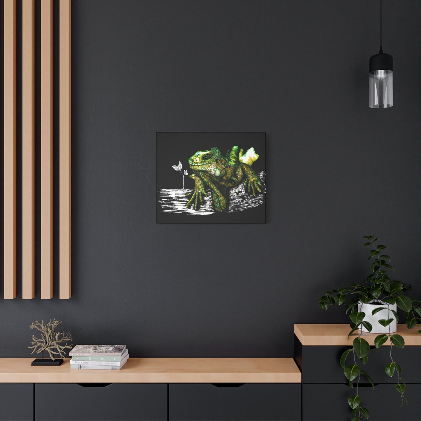 Iguana Print, Hand-Drawn Reptile Art, Lizard Wall Decor