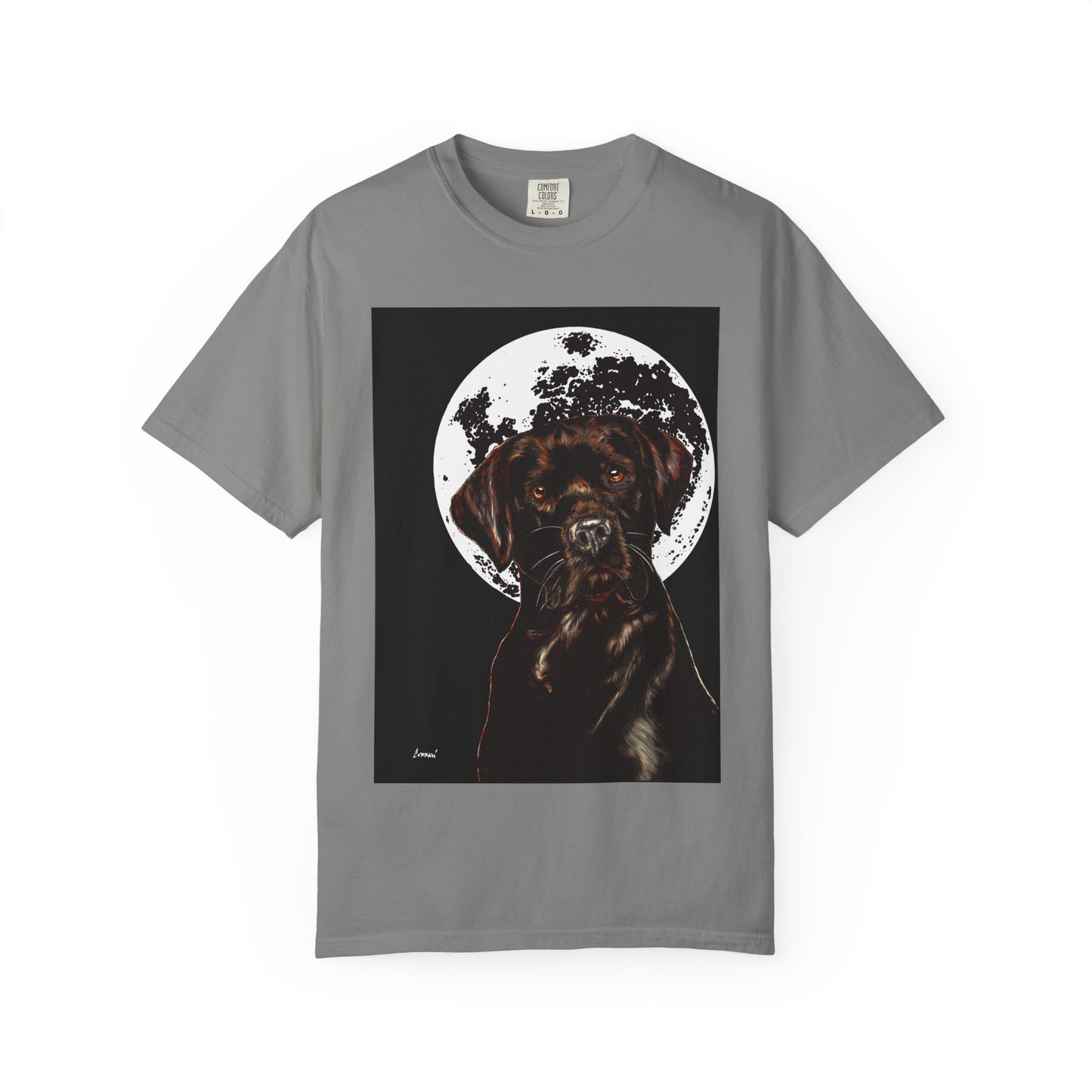 Moonlit Chocolate Lab Unisex Garment-Dyed T-Shirt