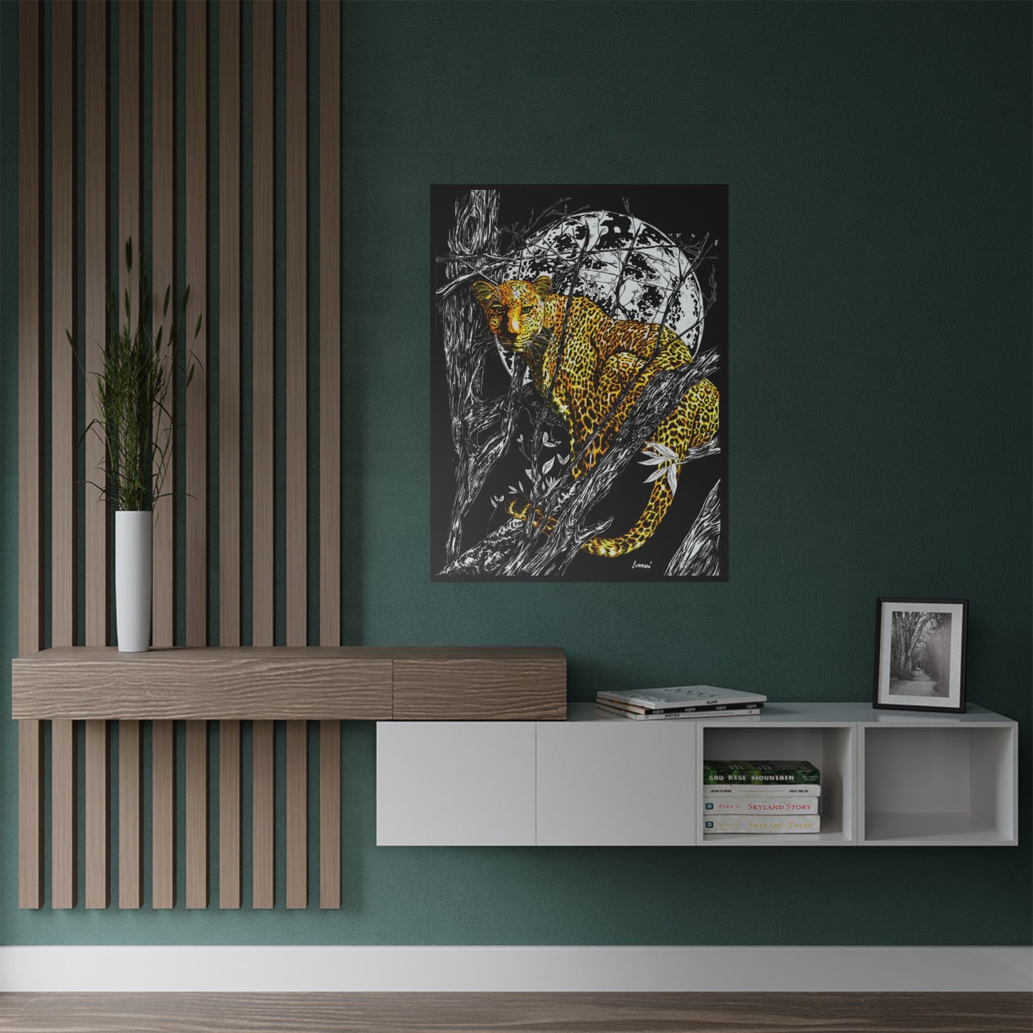 Majestic Leopard Satin Poster - 300gsm Art Print for Home Décor