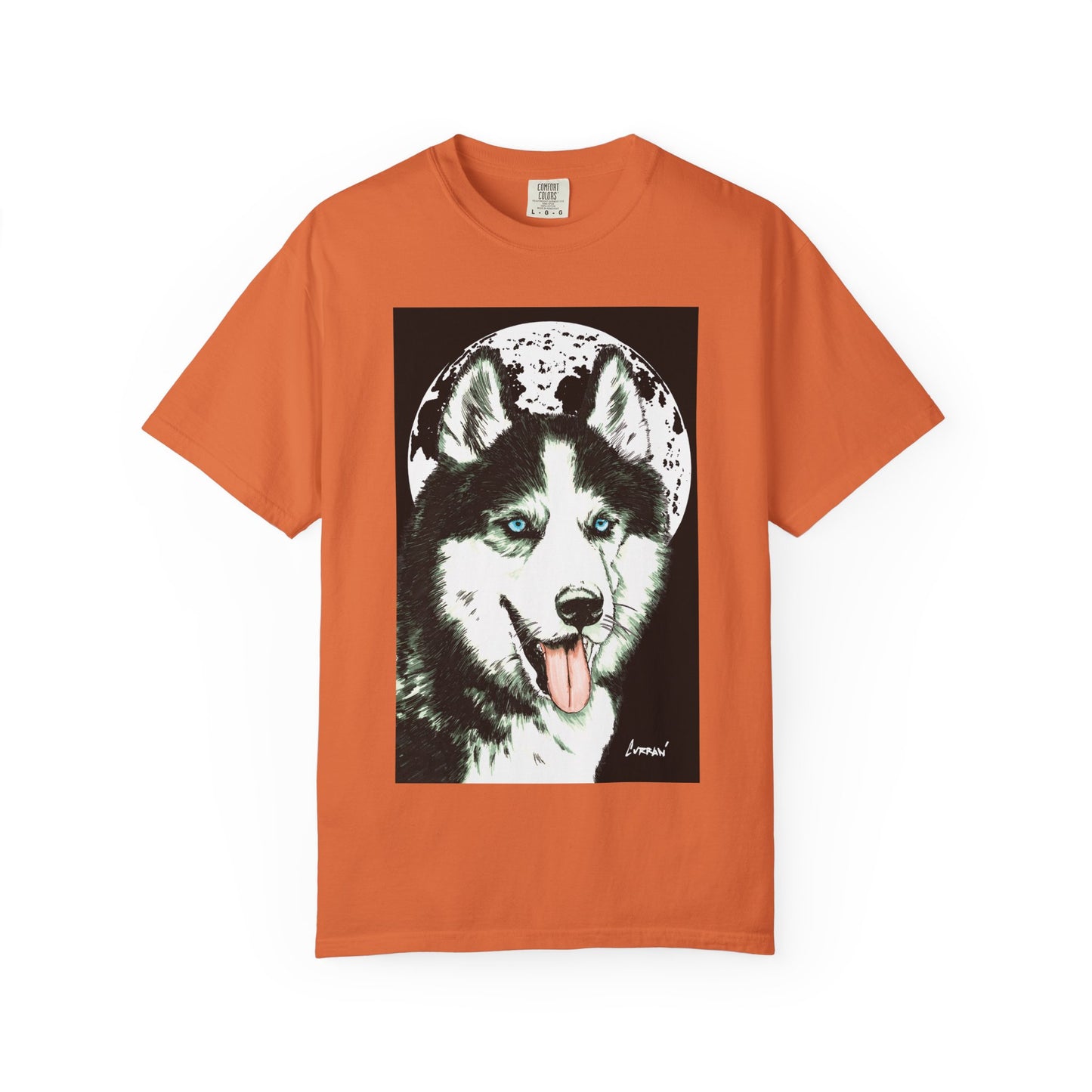 Siberian Husky Unisex Garment-Dyed T-Shirt – Original Hand-Drawn Art