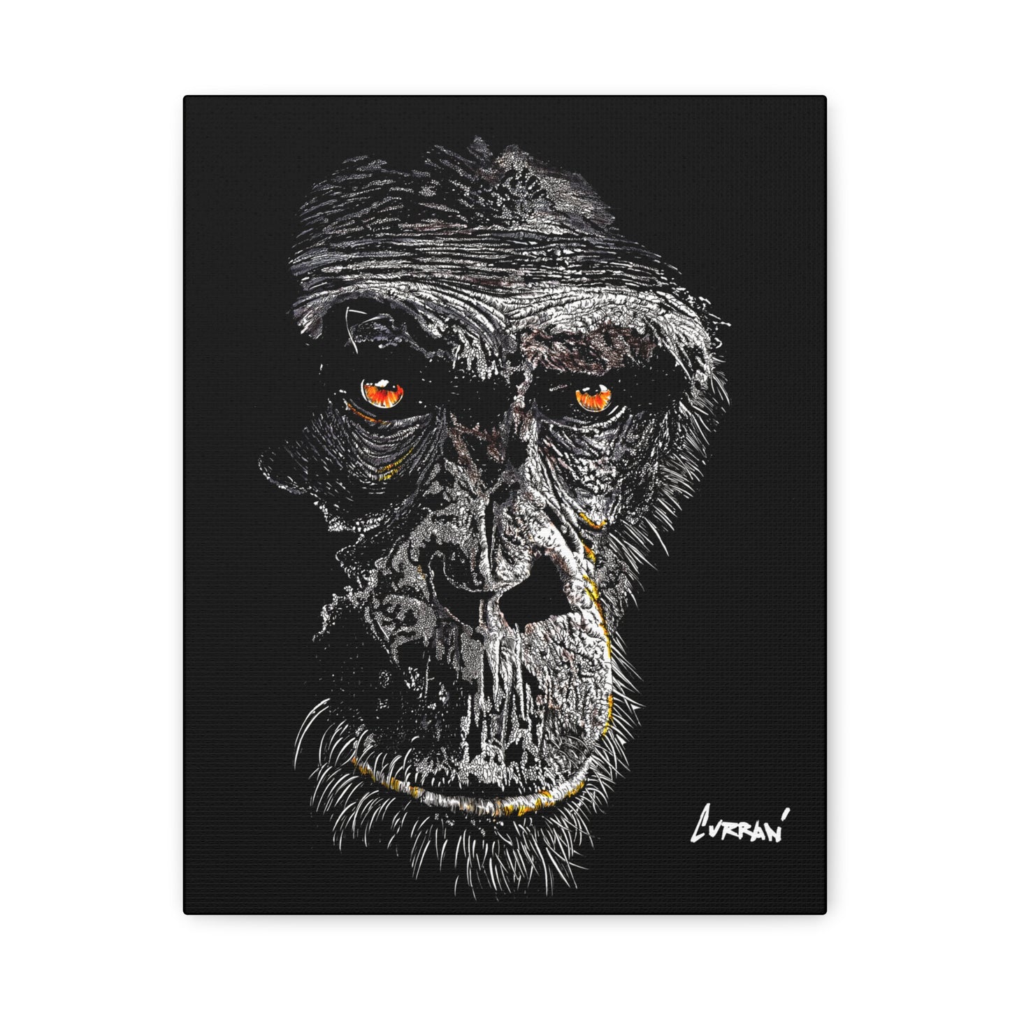 Gorilla 2 Wall Art, Gorilla Print, Hand-Drawn Gorilla,