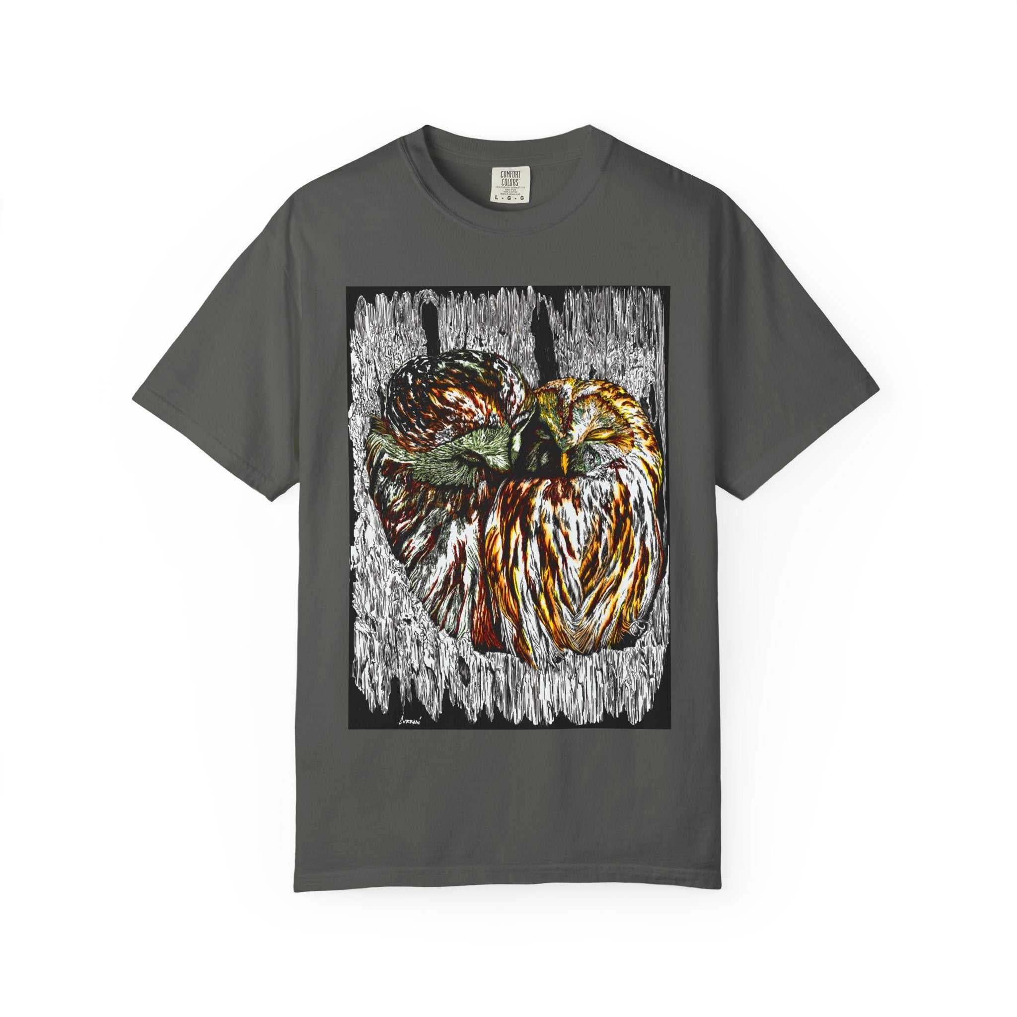 Owls in a Tree Unisex Garment-Dyed T-Shirt