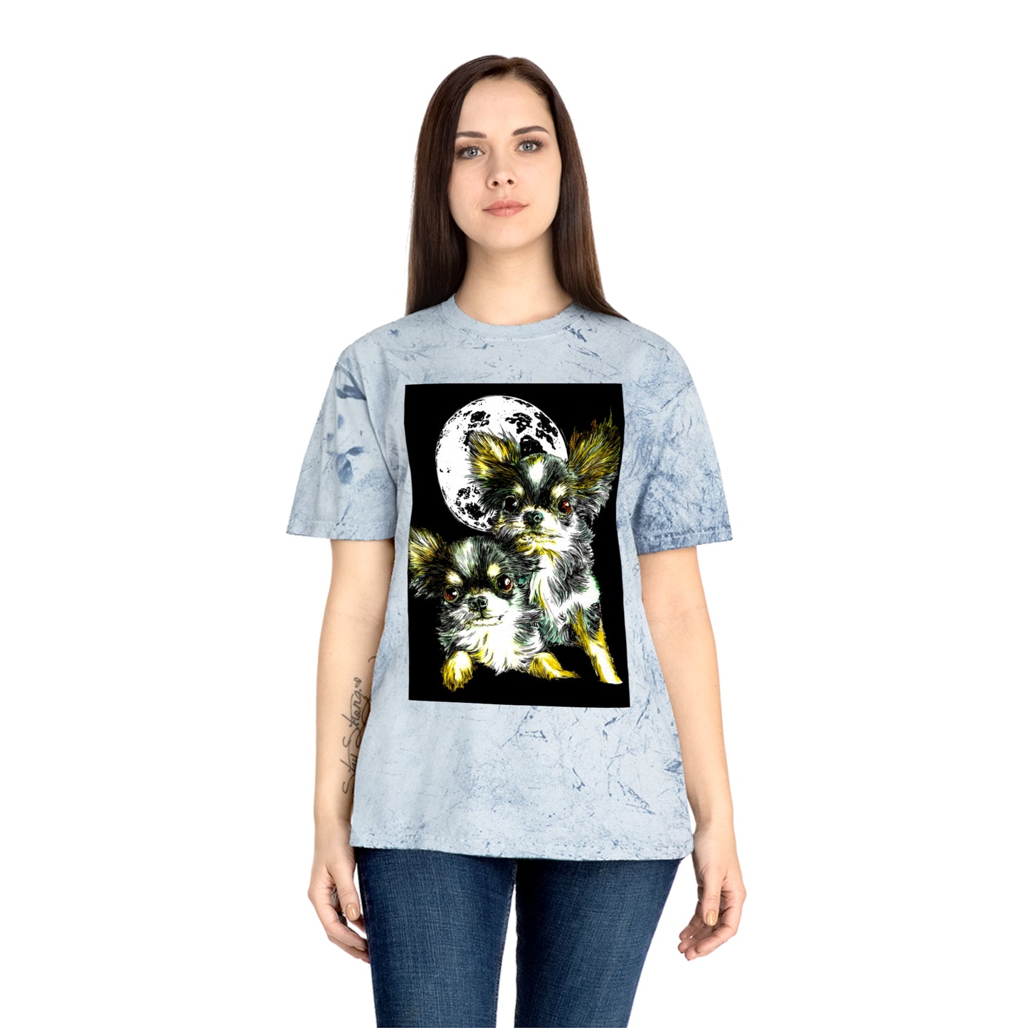 Chihuahua Unisex Color Blast T-Shirt - Moonlit Night Design