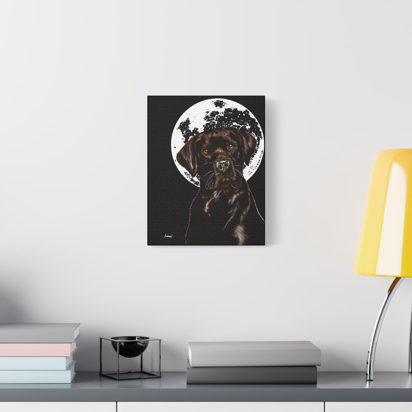 Chocolate Lab in Moonlight Wall Art Print of the Original