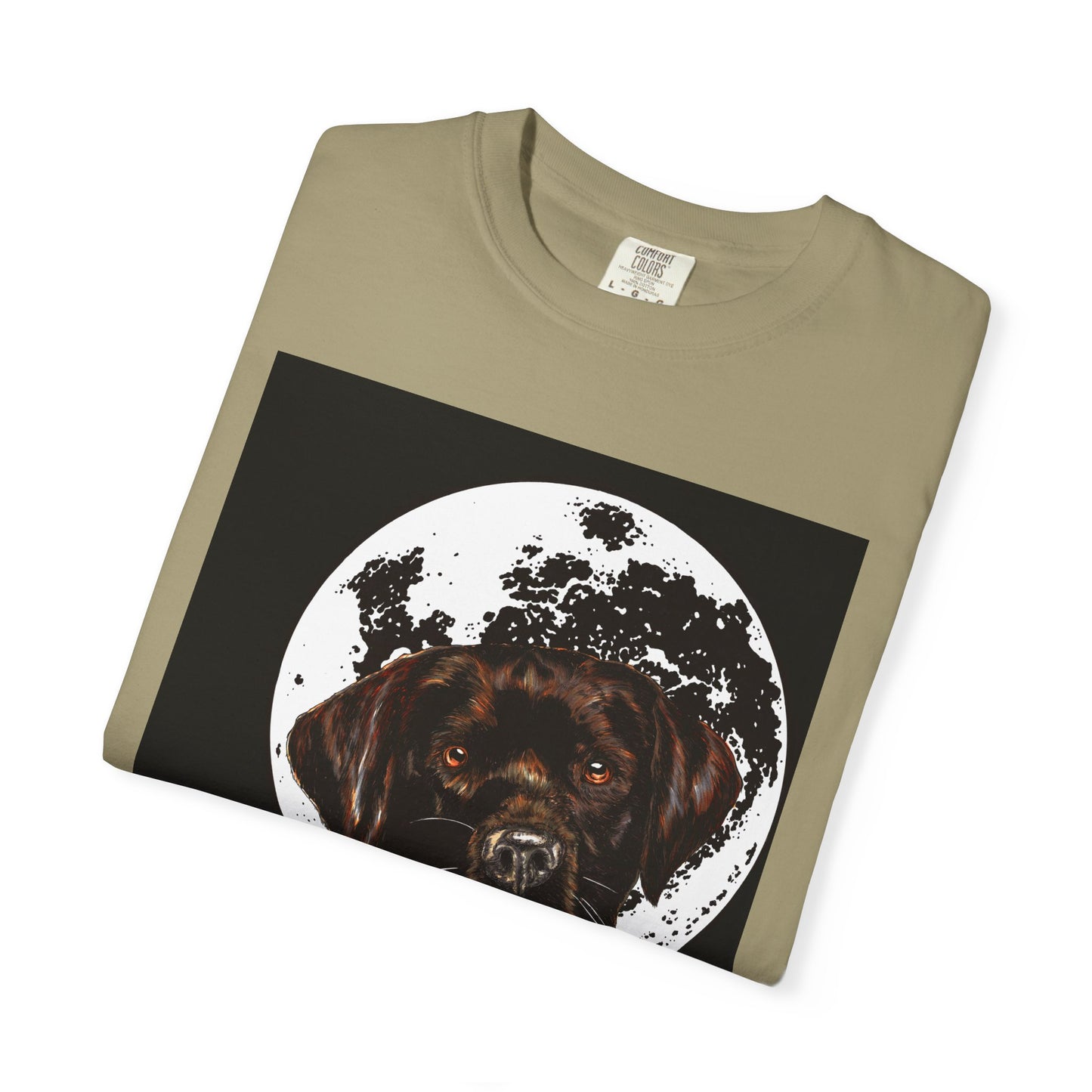 Moonlit Chocolate Lab Unisex Garment-Dyed T-Shirt