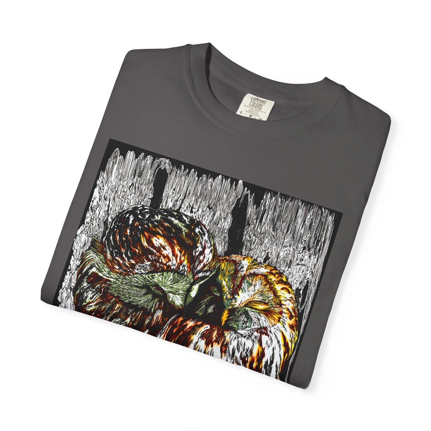 Owls in a Tree Unisex Garment-Dyed T-Shirt