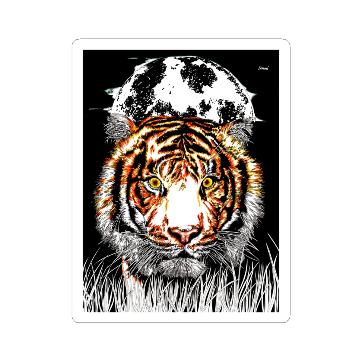 Vibrant Tiger Kiss-Cut Stickers for Nature Lovers