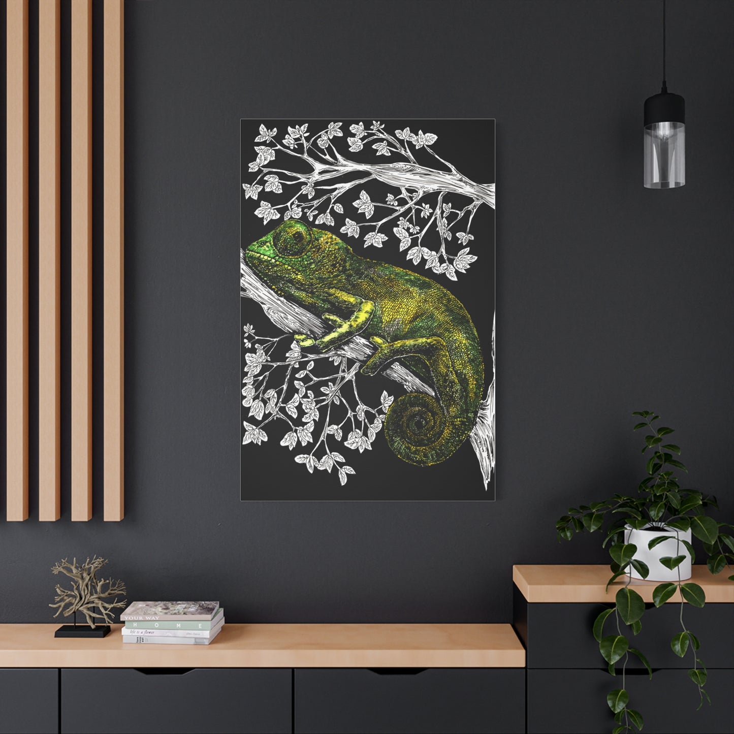 Chameleon in Tree Wall Art Print of the Original wall art
