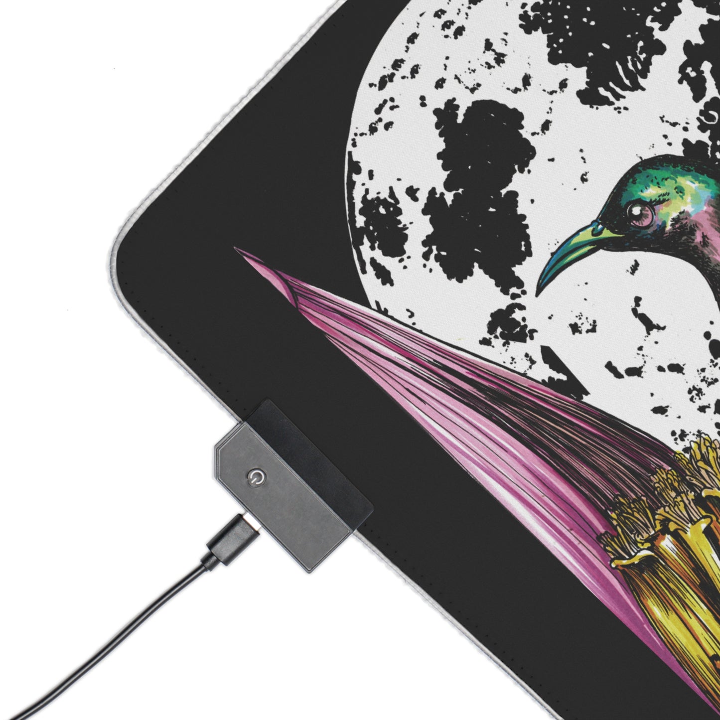Beautiful Hummingbird Design LED Gaming Mouse Pad!