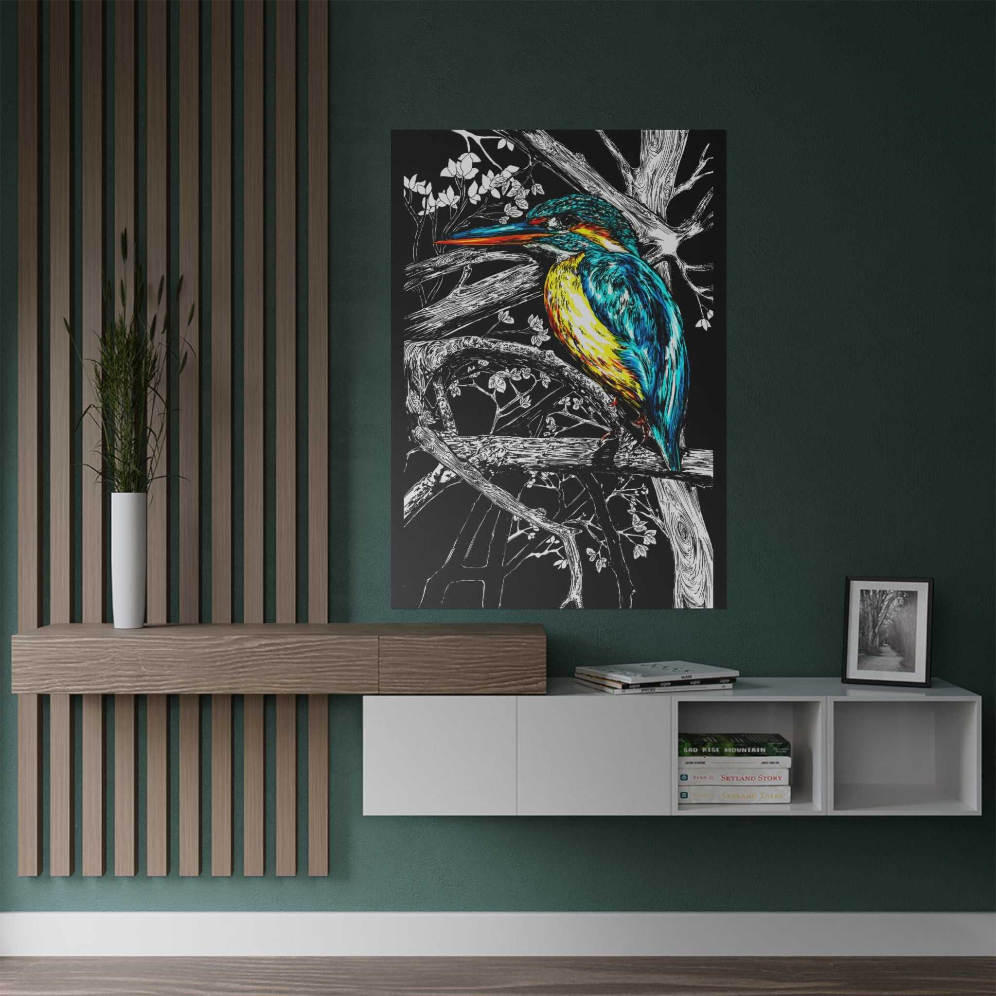 Bring nature's beauty into your home with our stunning Kingfisher Satin Poster - 300gsm Art Print for Nature Lovers. Shop now!