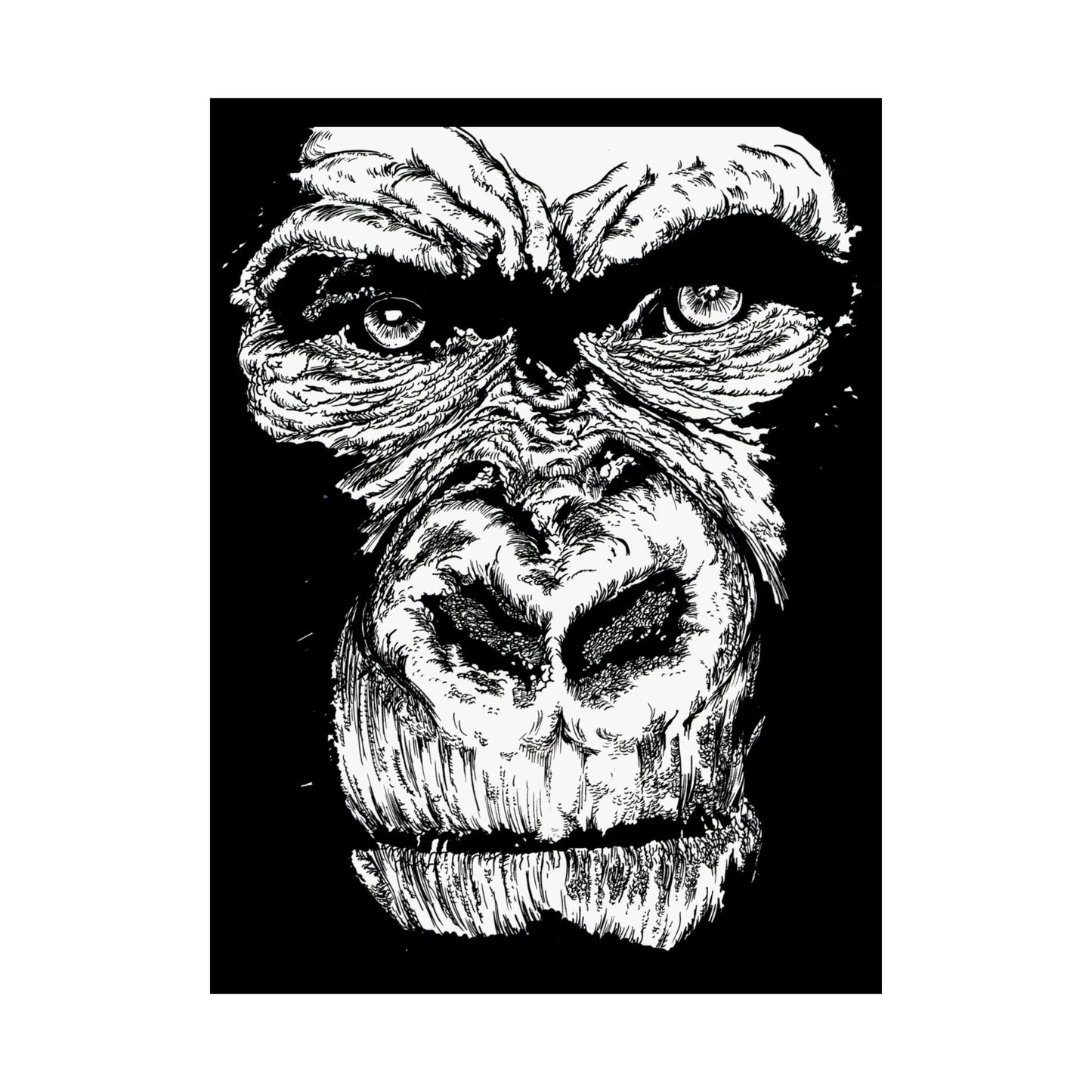 Gorilla Art Satin Poster | Eye-Catching Wildlife Decor
