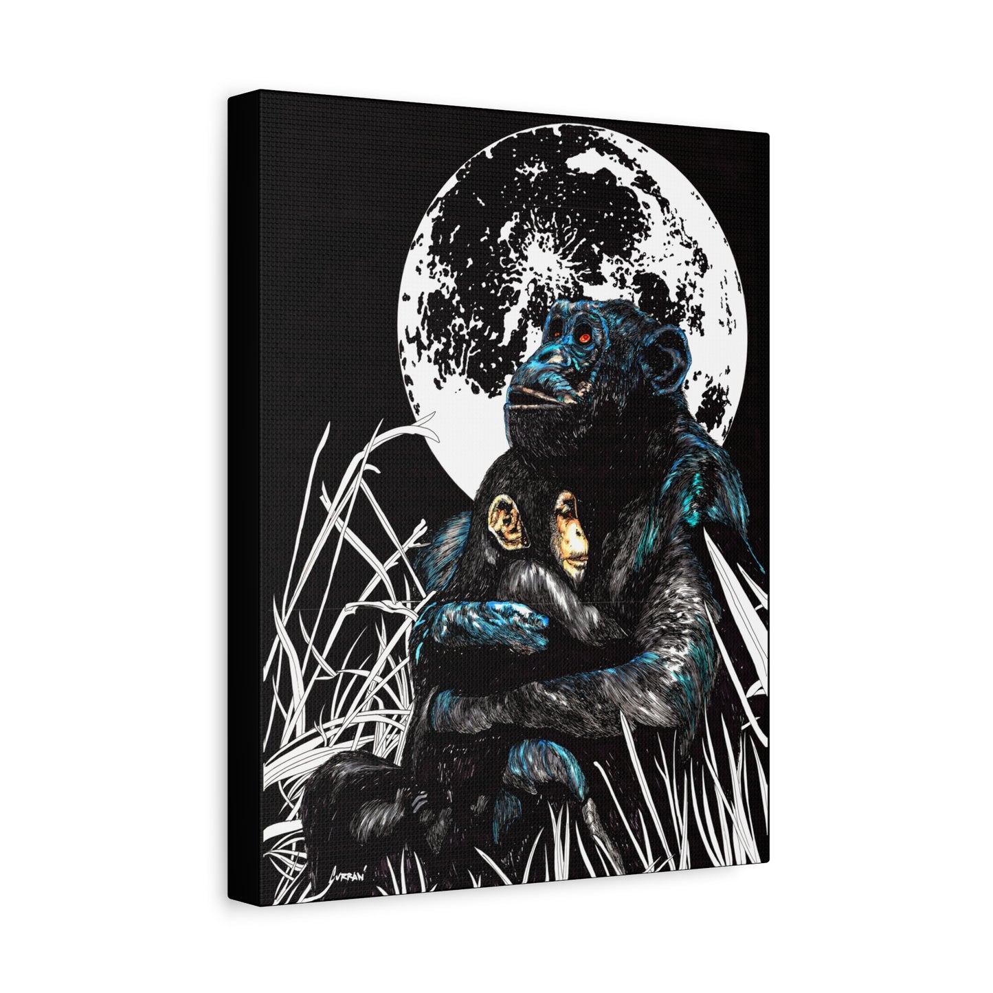 Gorilla Wall Art, Gorilla Print, Hand-Drawn Gorilla, Wildlife Art,