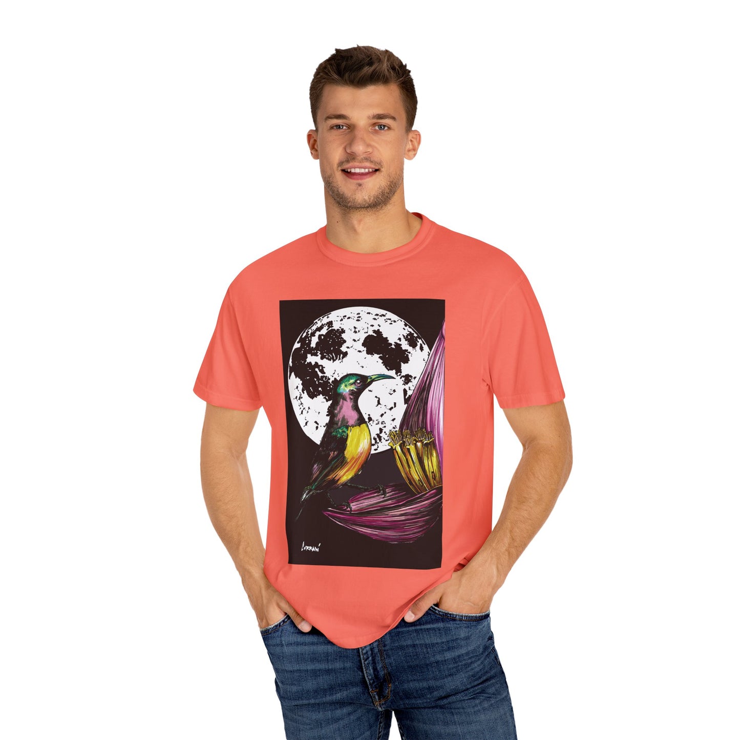 Moonlit Hummingbird Unisex T-Shirt - Vibrant Nature Design