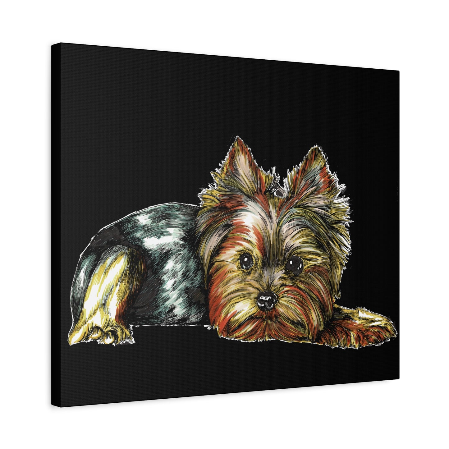 Yorkshire Terrier Canvas Art - Cute Dog Stretched Print for Pet Lovers