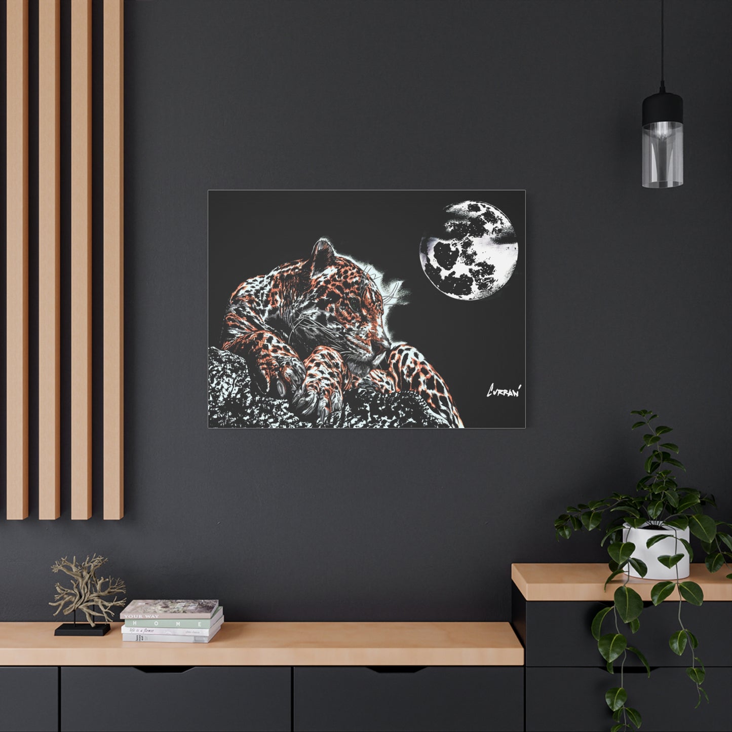 Leopard Canvas Art – Original Hand-Drawn Realistic Big Cat Wall Decor printed on Matte Canvas, Stretched, 1.25"