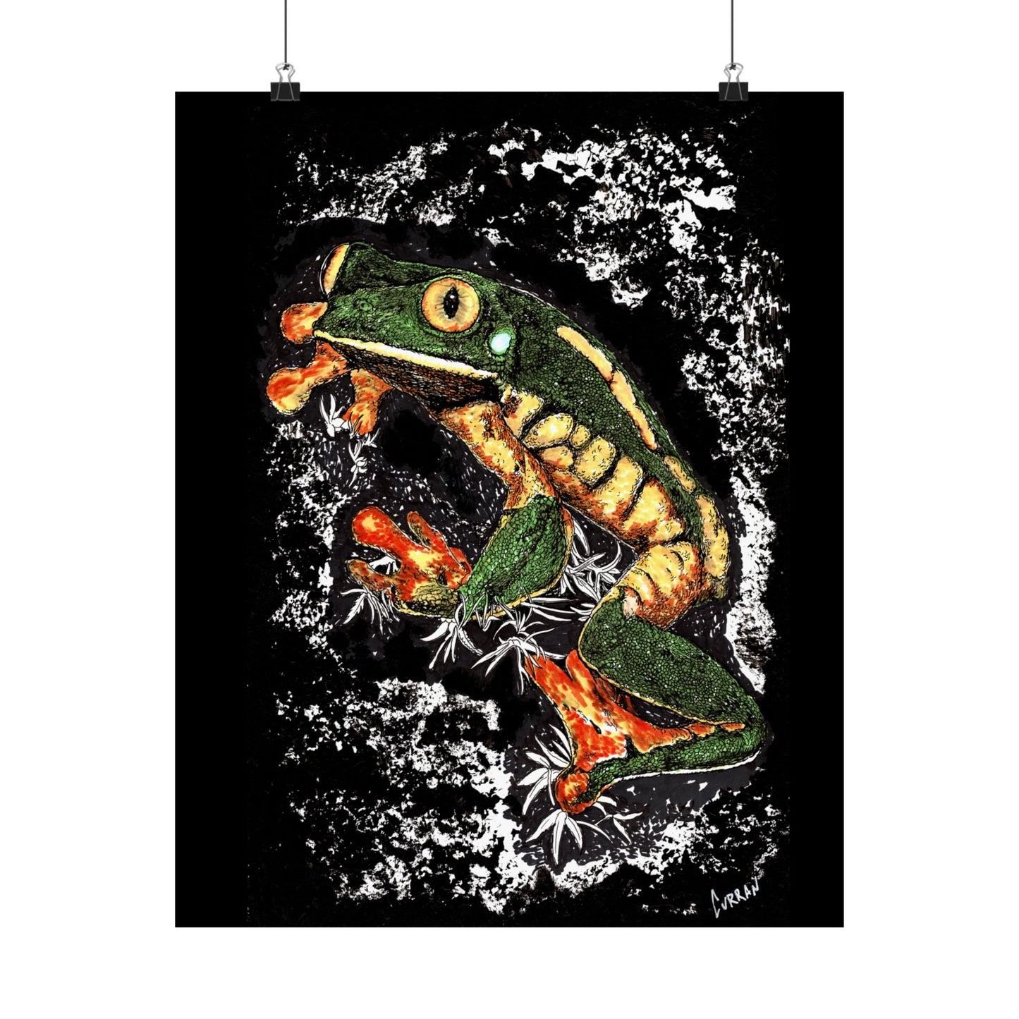 Vibrant Frog Satin Poster - 300gsm Art Print for Nature Lovers