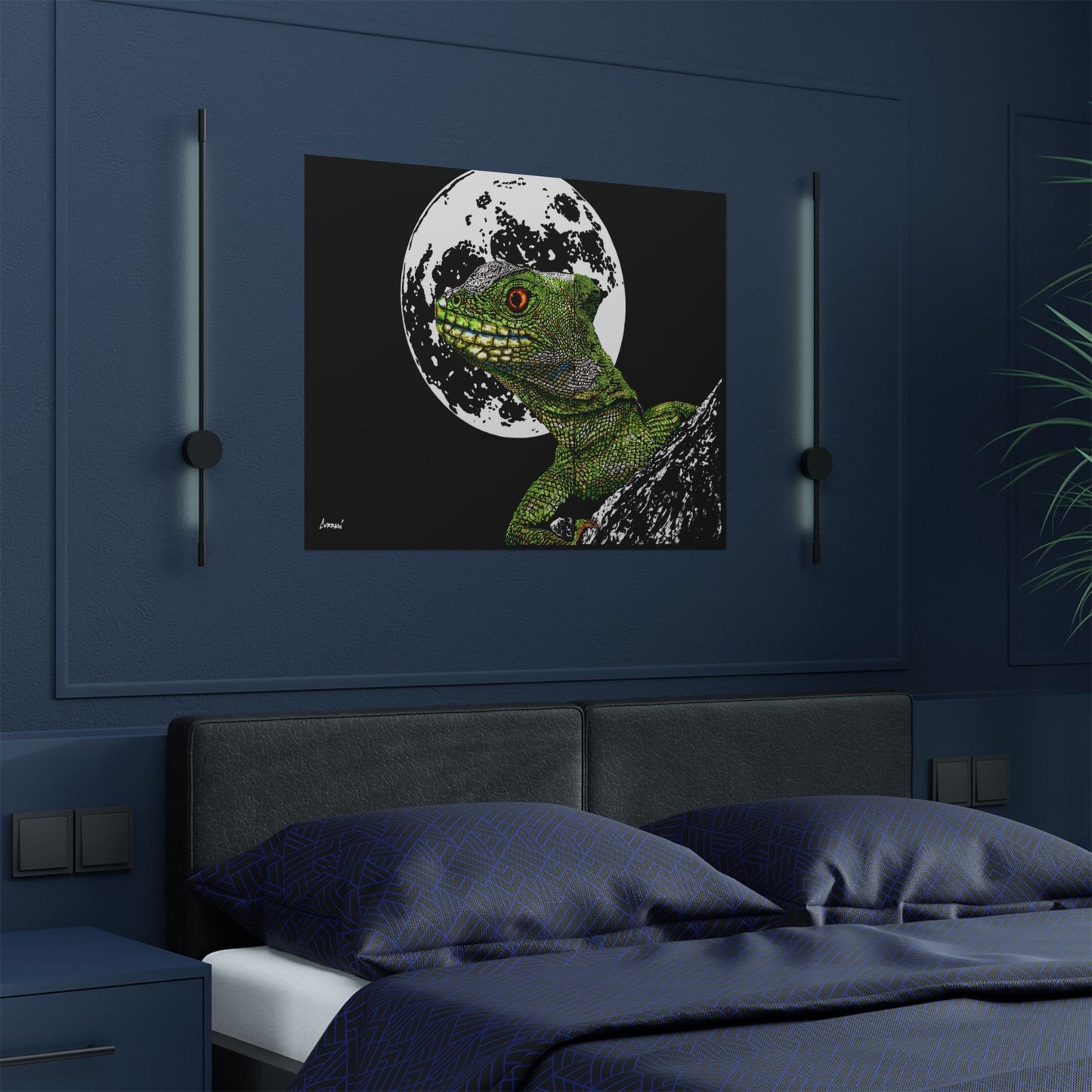Lizard Moon Satin Poster | 300gsm Art Print for Home Décor