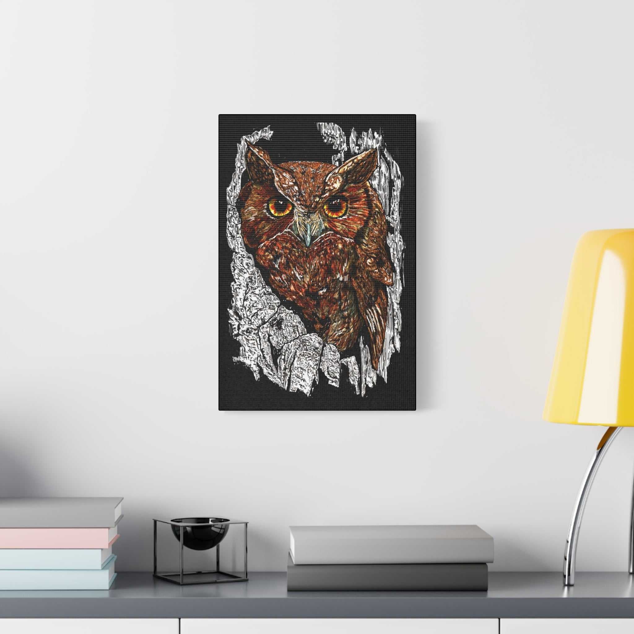 Owls in a Tree Wall Art Canvas Print of the Original,
