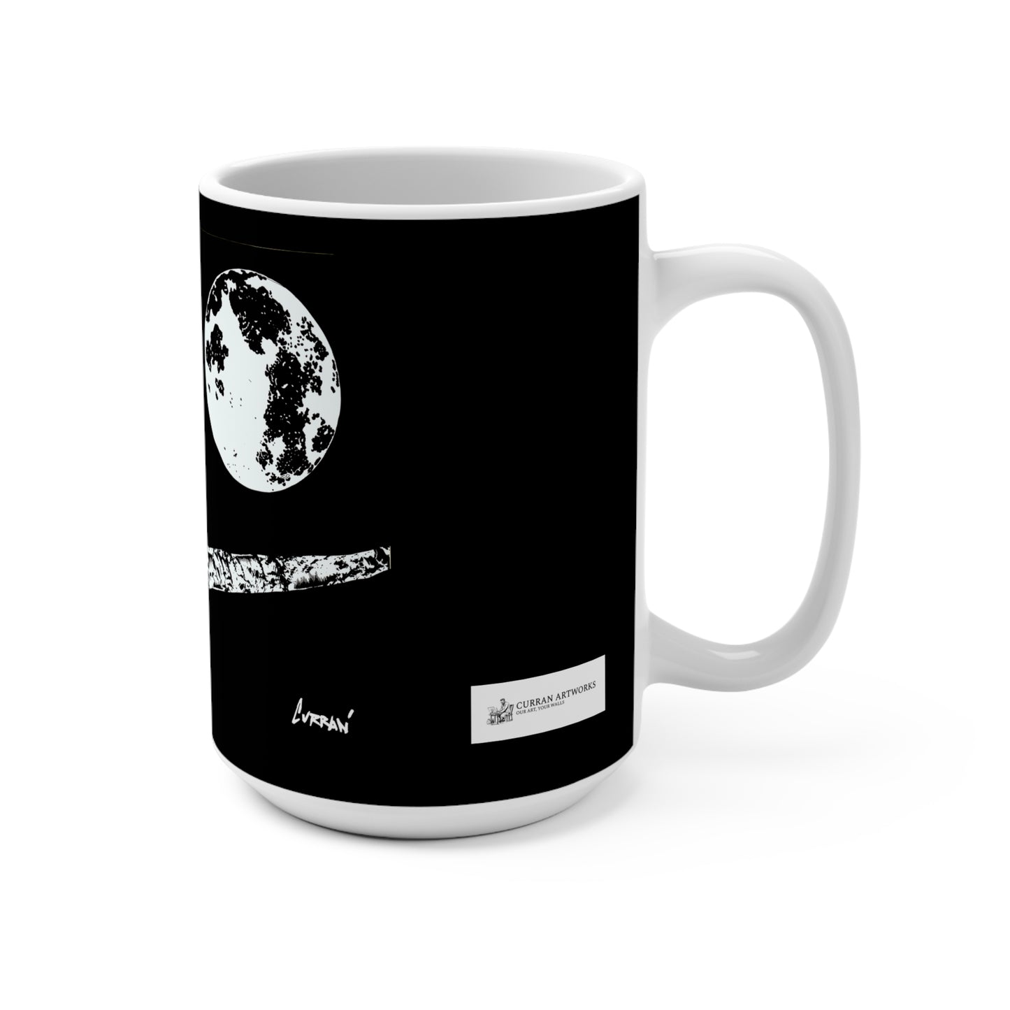 15oz Owl & Moon Ceramic Mug - Perfect for Nature Lovers