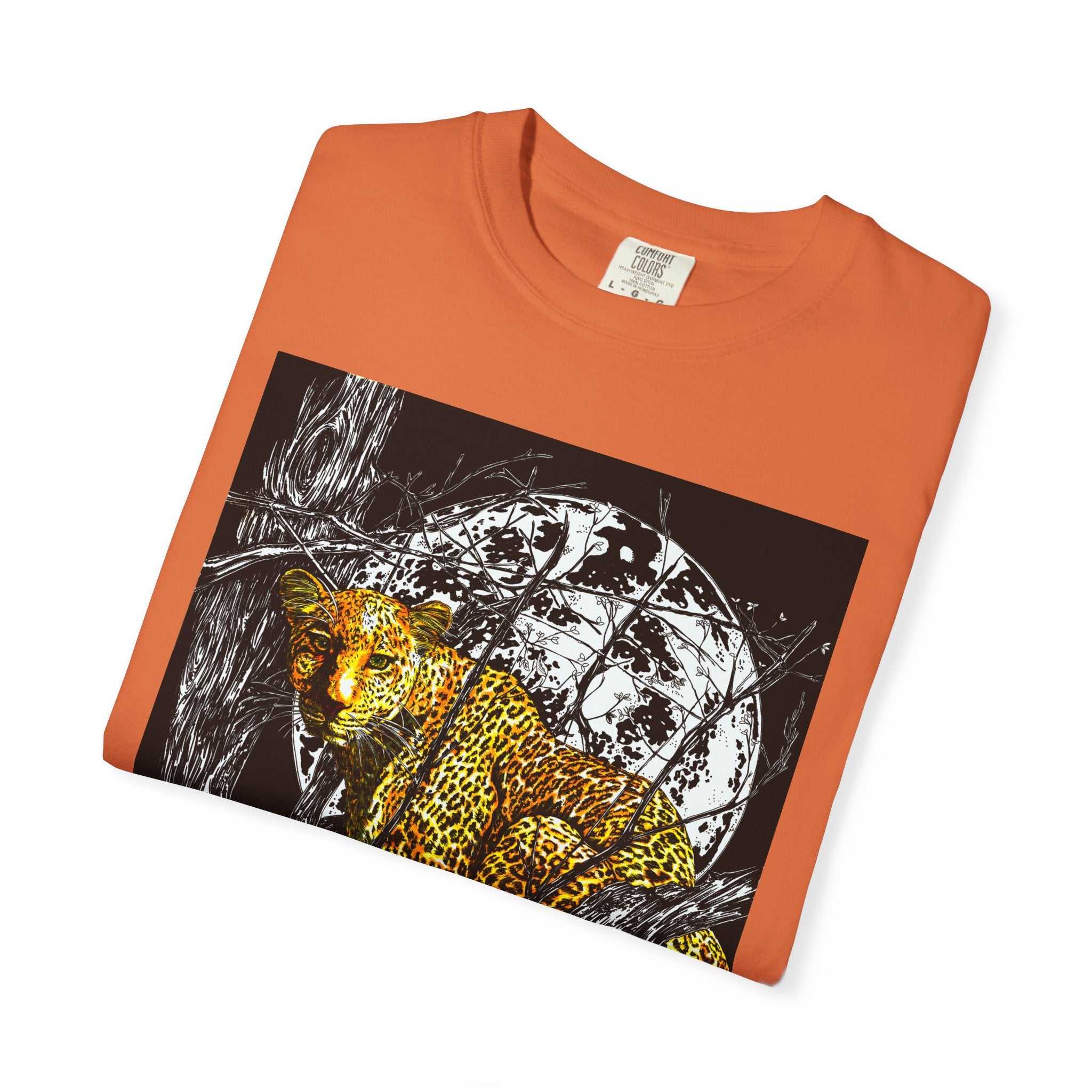 Leopard Unisex Garment-Dyed T-Shirt - Wild Animal Art Tee