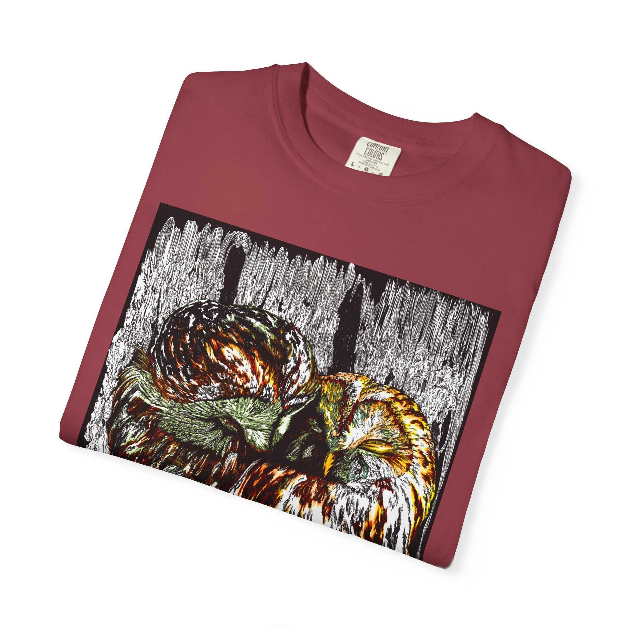 Owls in a Tree Unisex Garment-Dyed T-Shirt