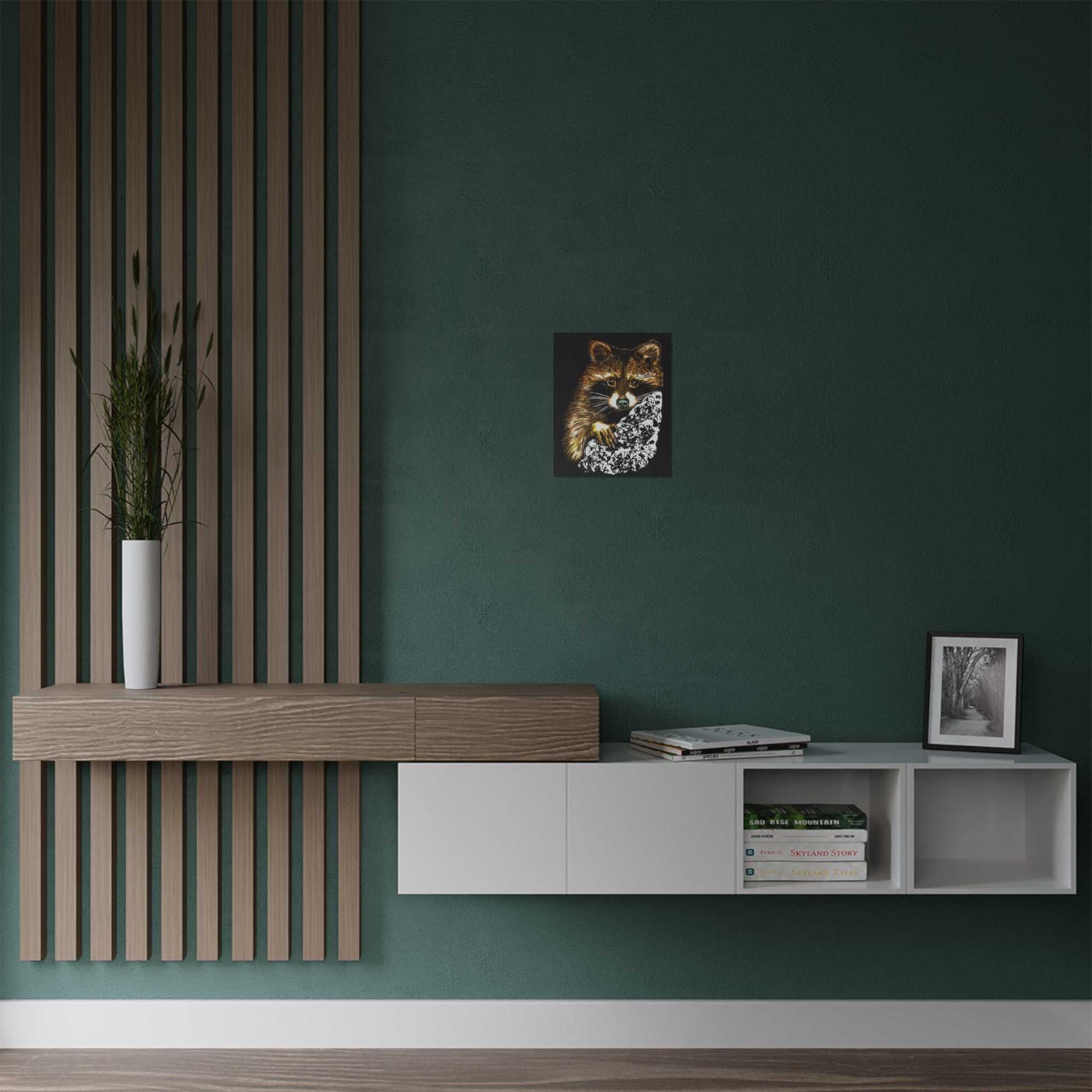 Bring the beauty of nature home with our Raccoon Wildlife Satin Poster - Hand-Drawn Raccoon Art Print. Add a touch of whimsy to your space today!