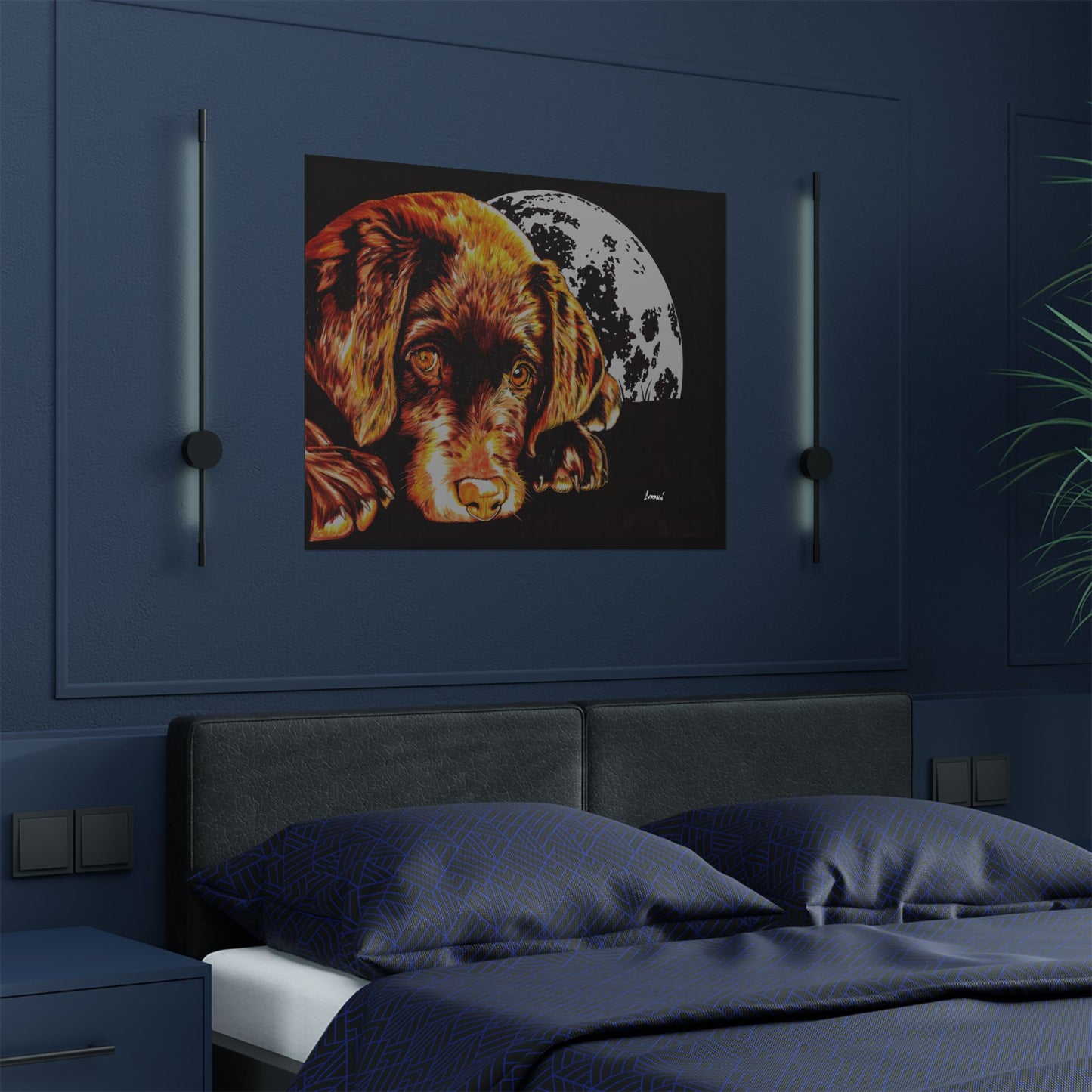 Chocolate Lab Puppy Adorable Dog Satin Poster