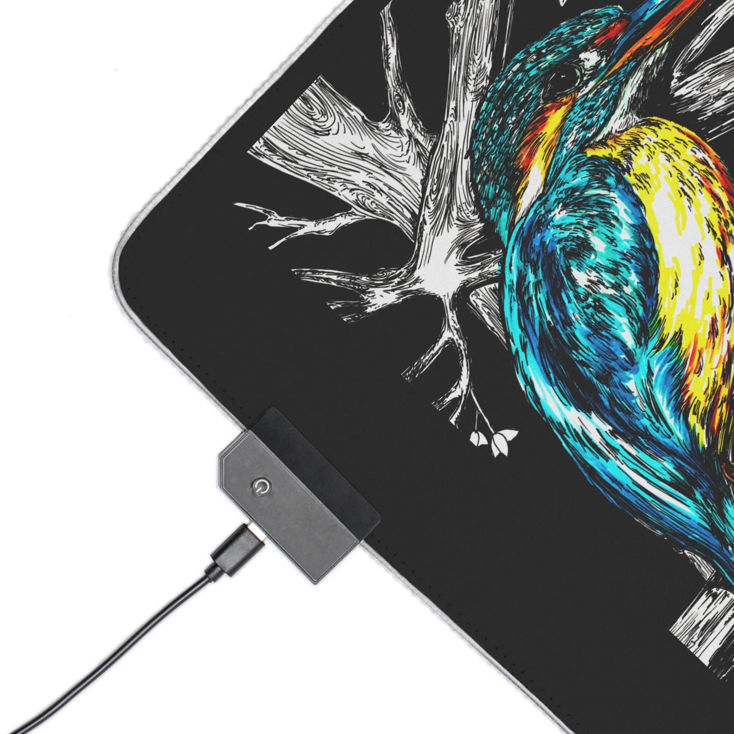 Kingfisher Bird Desk Mat LED Gaming Mouse Pad