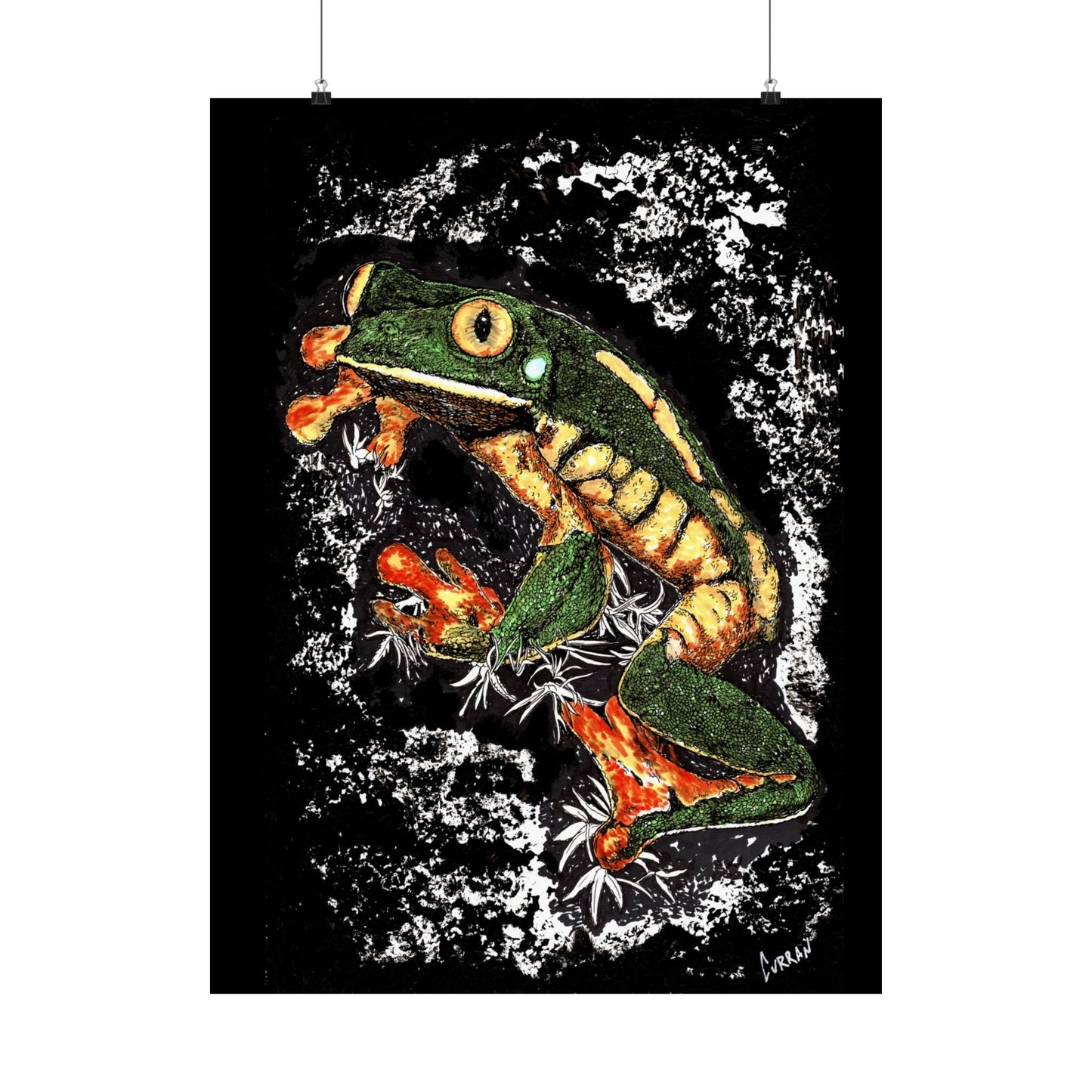 Vibrant Frog Satin Poster - 300gsm Art Print for Nature Lovers
