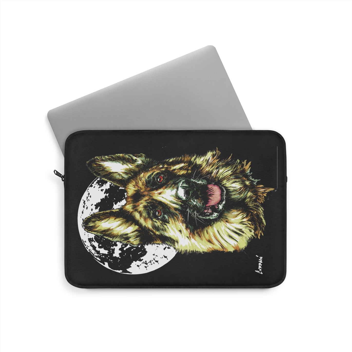 German Shepherd Moon Laptop Sleeve - Perfect for Dog Lovers