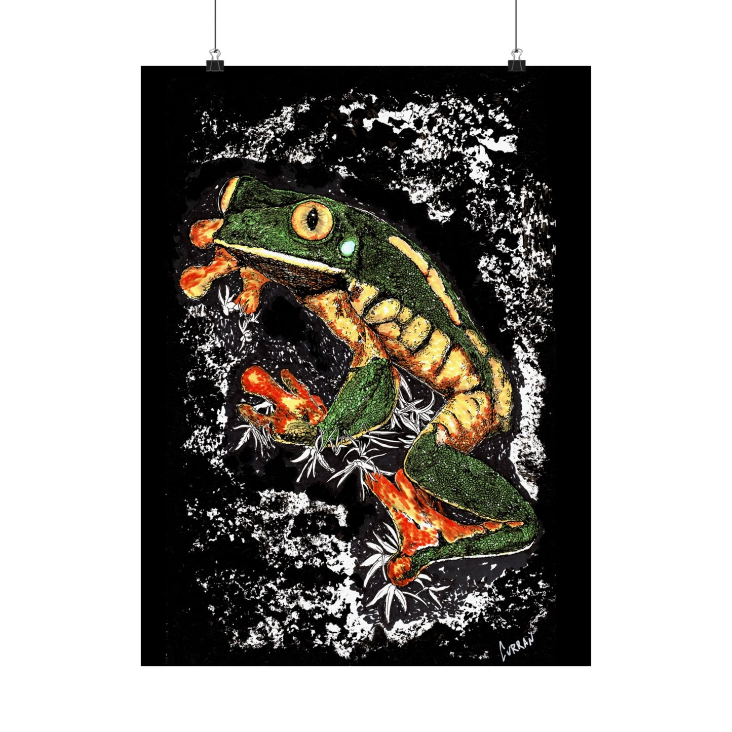 Vibrant Frog Satin Poster - 300gsm Art Print for Nature Lovers