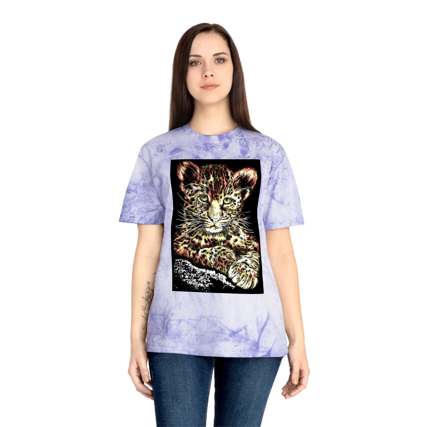 Majestic Leopard Color Blast T Shirt Original Hand Drawn Art