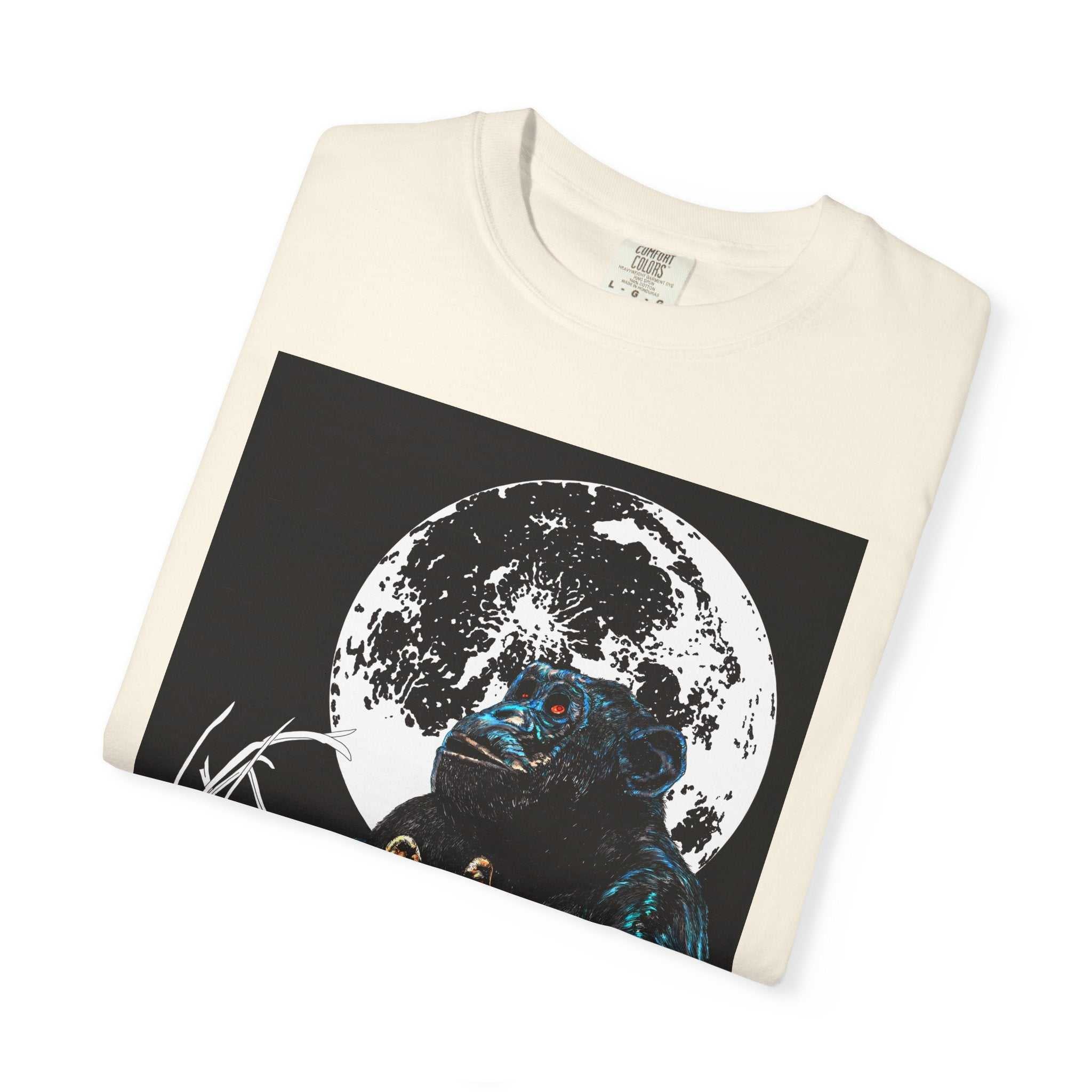 Moonlit Gorilla and Child Unisex Garment-Dyed T-Shirt